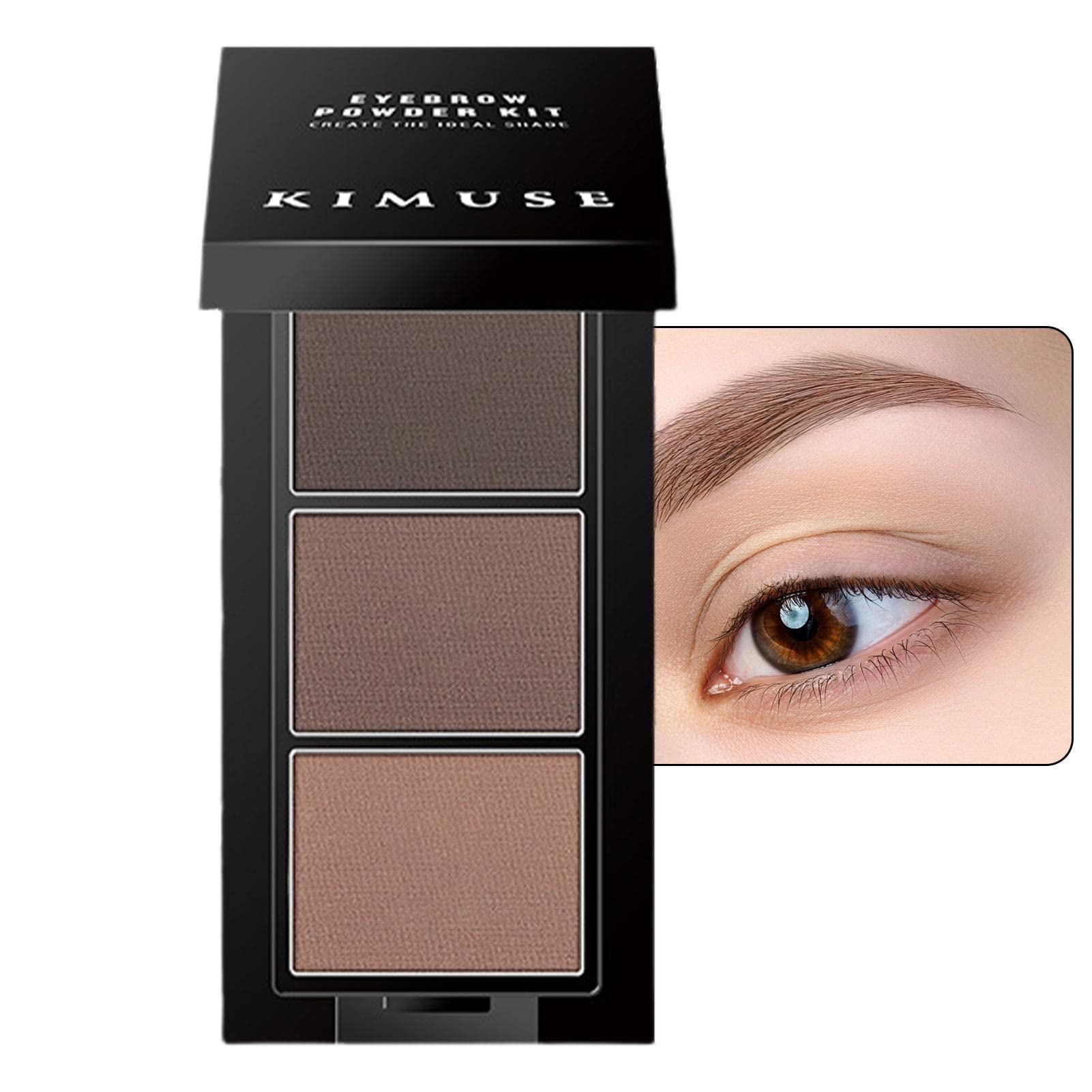 3 Color Waterproof Eyebrow Powder Set with Double-End Brush - Smudge-Proof Brow Makeup Kit for Women | Perfect for Daily Makeup & Professional Looks