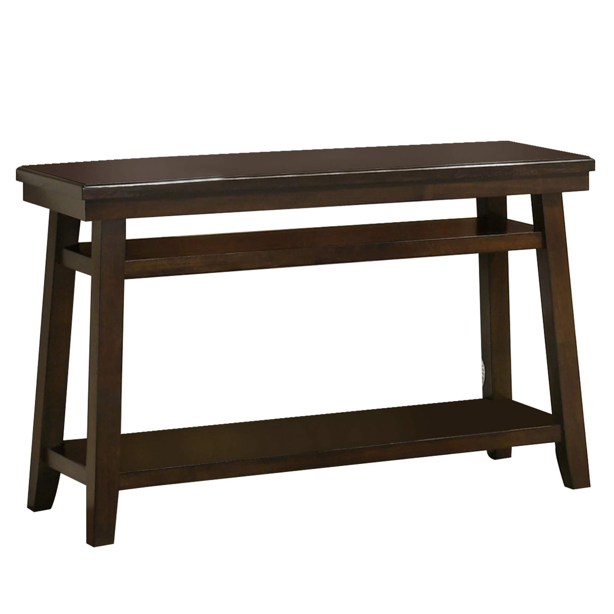 Benjara Solid Wood Console Table with Open Shelf - Rustic Brown Entryway Sofa Table for Hallway, Living Room & Bedroom Decor