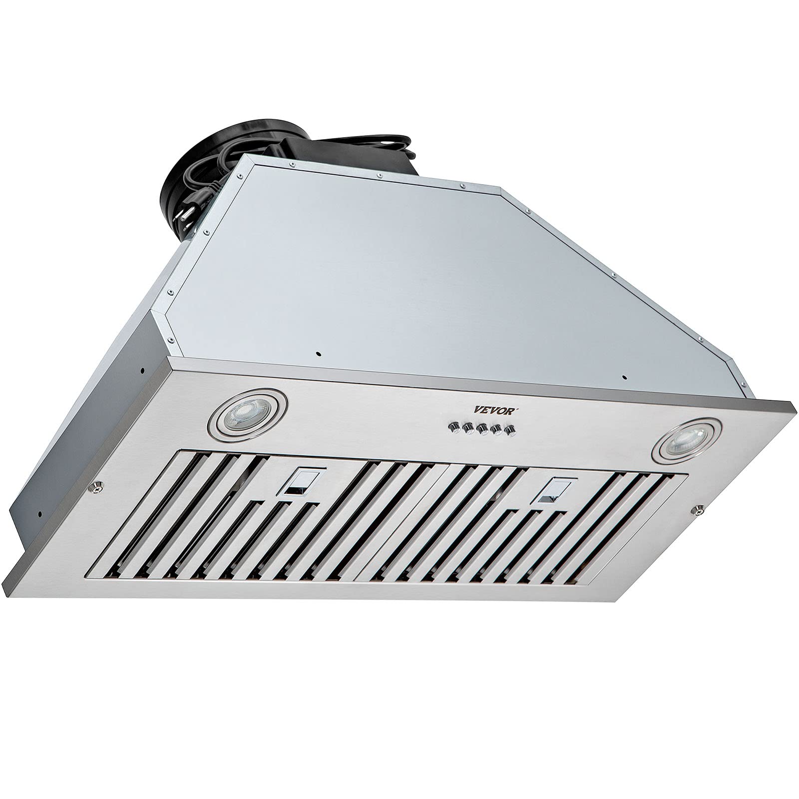 VEVOR 30 Inch 800CFM 3-Speed Stainless Steel Insert Range Hood with LED Lights & Baffle Filters - Ducted/Ductless Convertible, ETL Certified for Kitchen Ventilation | Perfect for Home Chefs & Modern Kitchens