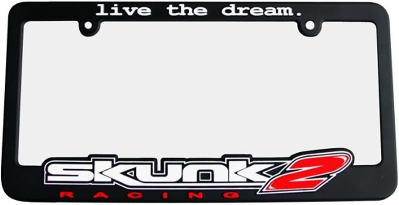 Skunk2 Live The Dream License Plate Frame - Durable Plastic Car License Plate Holder - Perfect for Cars, Trucks & Motorcycles