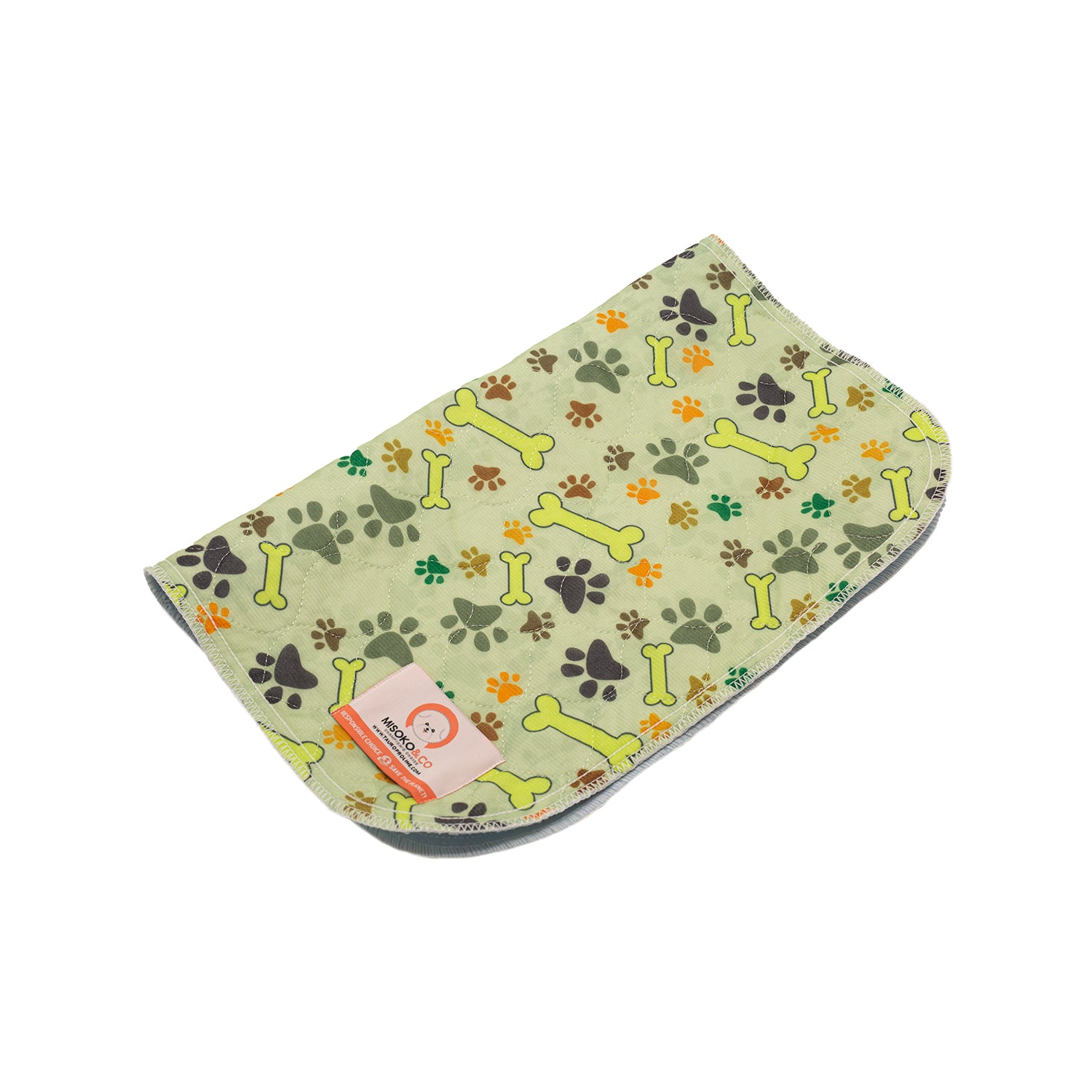 Misoko Washable Reusable Dog Pee Pads with Paw & Bone Design - Super Absorbent Puppy Training Pads for Crate, Bed & Housebreaking - Indoor/Outdoor Use for Small, Medium & Large Dogs