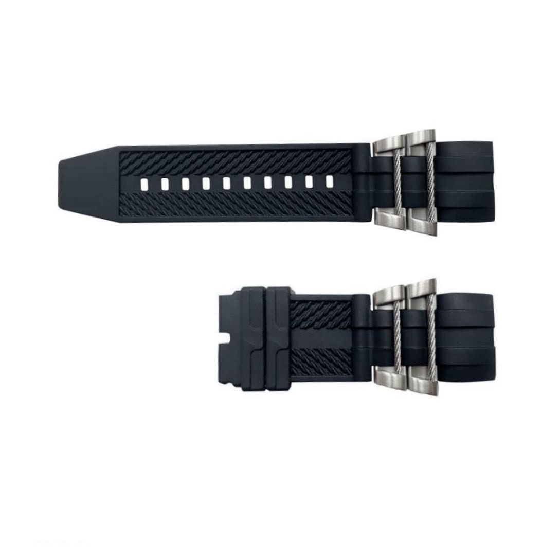 Invicta Reserve Jason Taylor Bolt Zeus Watch Band Replacement Strap - Black Rubber Silicone with Metal Inserts | Durable Watch Strap for Men's Invicta Watches | Perfect for Sports, Diving & Everyday Wear