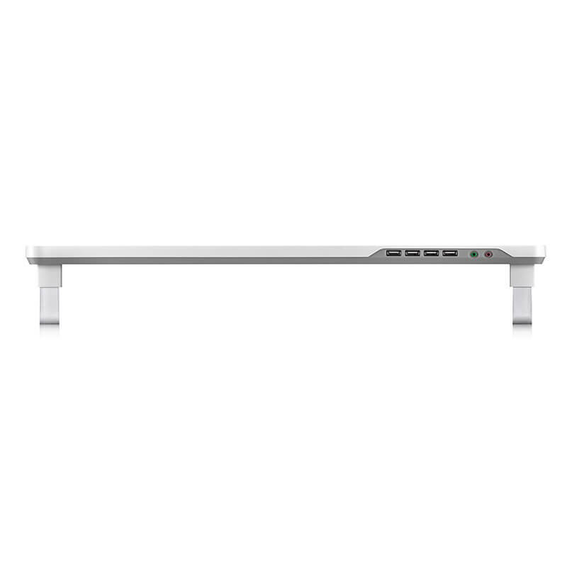 Deepcool M Desk F1 Monitor Stand for 27-Inch Screens (Up to 10kg) with Built-in Audio & 4 USB Ports - Space Grey - Perfect for Home Office & Gaming Setup