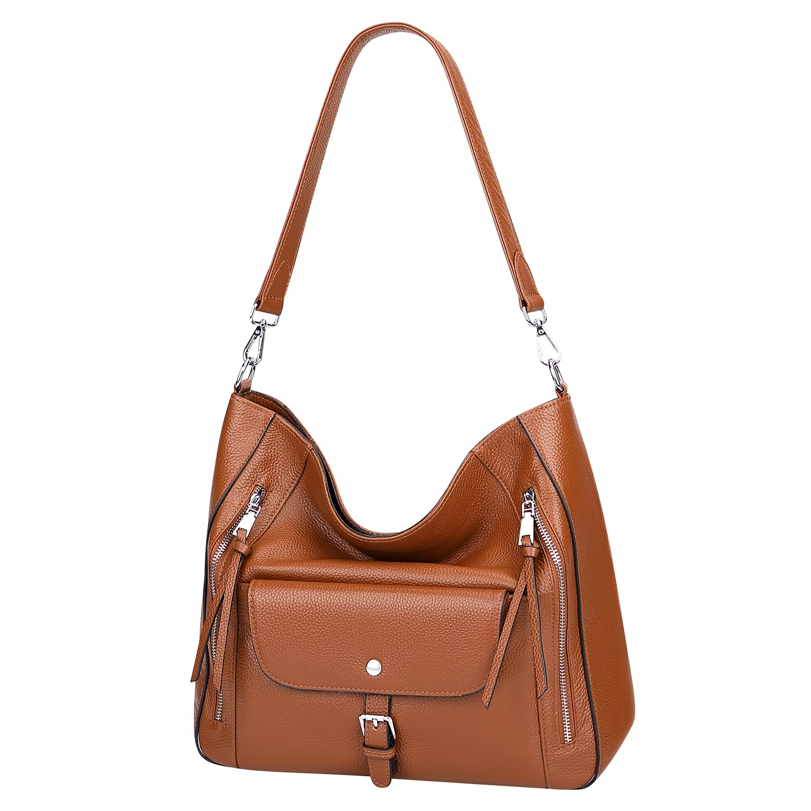 Genuine Leather Hobo Bags for Women - Soft Large Shoulder Handbags & Work Purses - Classic Ladies Handbag for Office, Travel & Everyday Use
