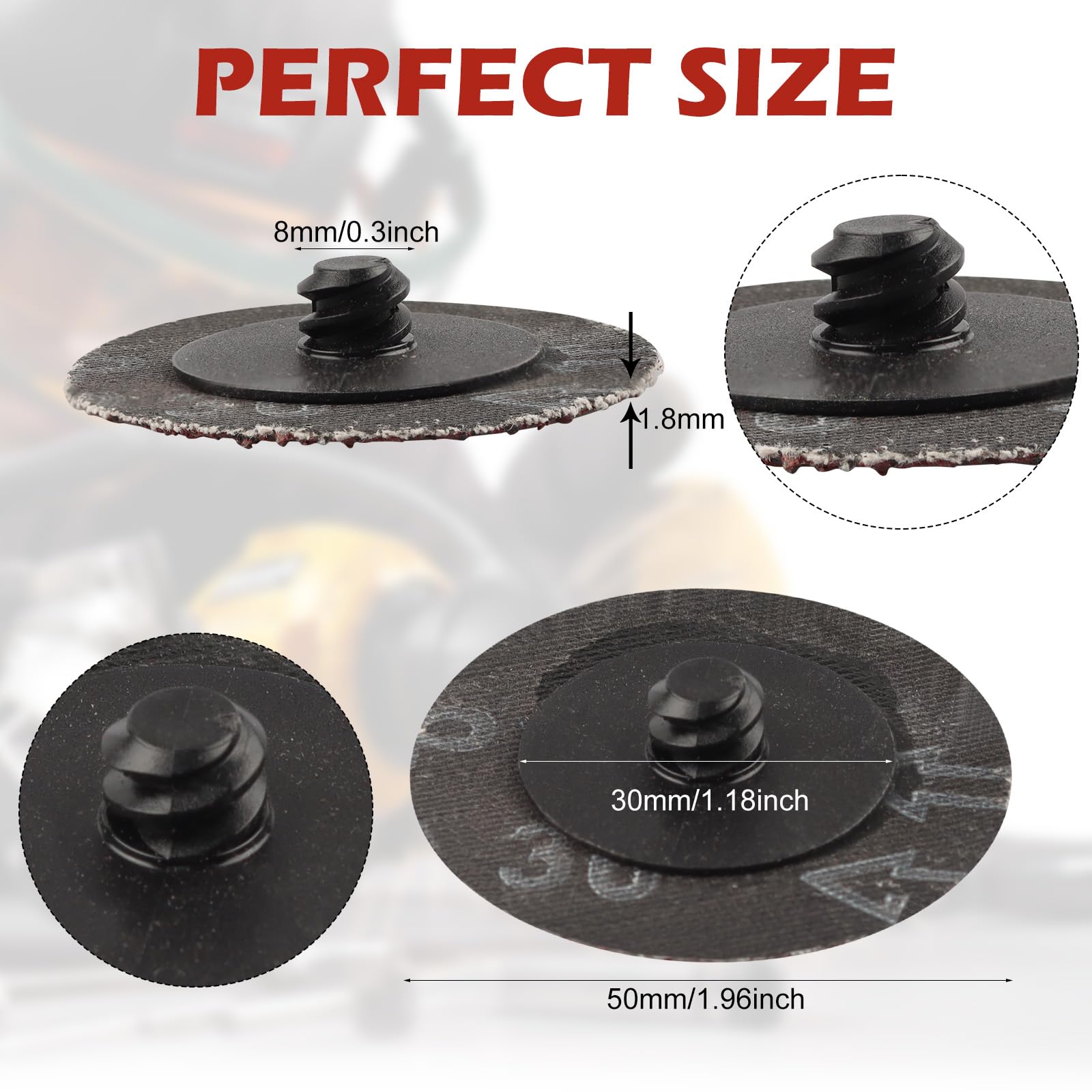 2 Inch Sanding Discs 150 Pack - 36 Grit Quick Change Sanding Discs for Angle Grinder, Surface Preparation, Paint & Rust Removal - Perfect for Metal, Wood & Auto Body Work