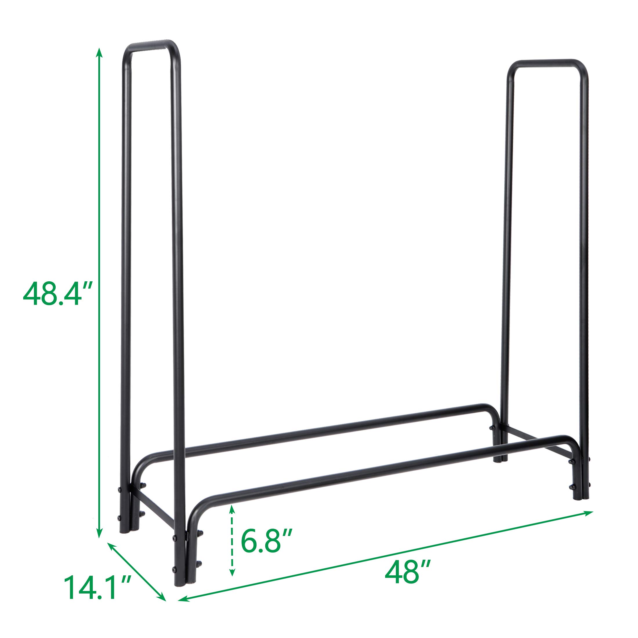Heavy Duty 4-Feet Firewood Rack - Large Steel Log Holder for Indoor & Outdoor Use - Perfect for Fireplace, Backyard, and Camping Wood Storage