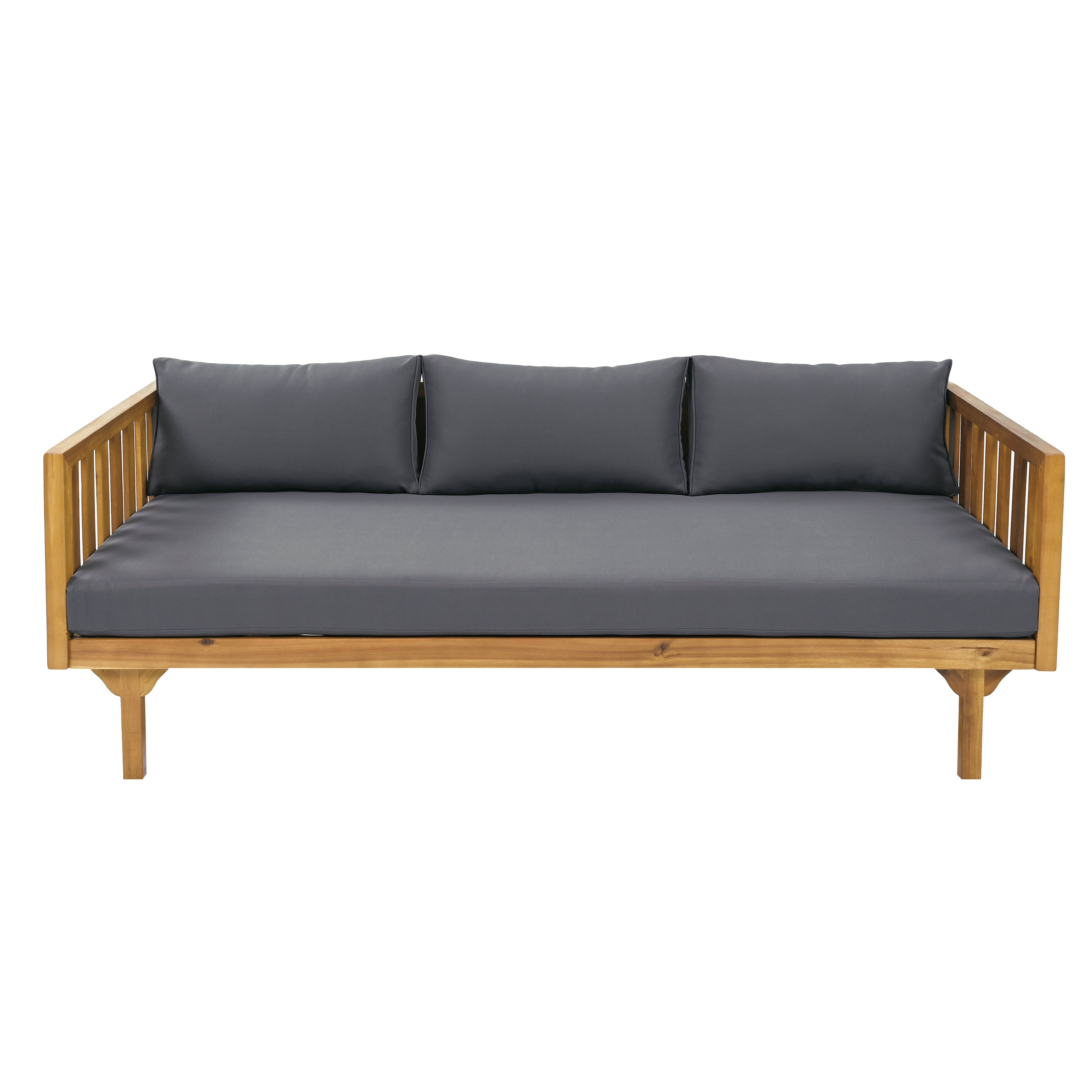CLAREMONT 3-Seater Daybed in Dark Gray - Modern Sofa Bed for Living Room, Guest Room & Small Spaces