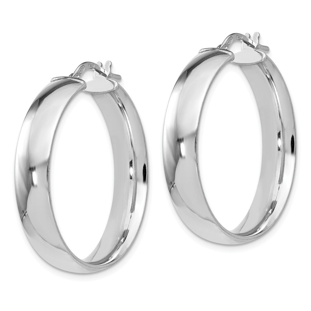 Leslie's Sterling Silver Polished Hinged Hoop Earrings for Women | Classic Dangle Earrings for Everyday Wear & Special Occasions | Perfect Gift for Birthday, Anniversary & Valentine's Day