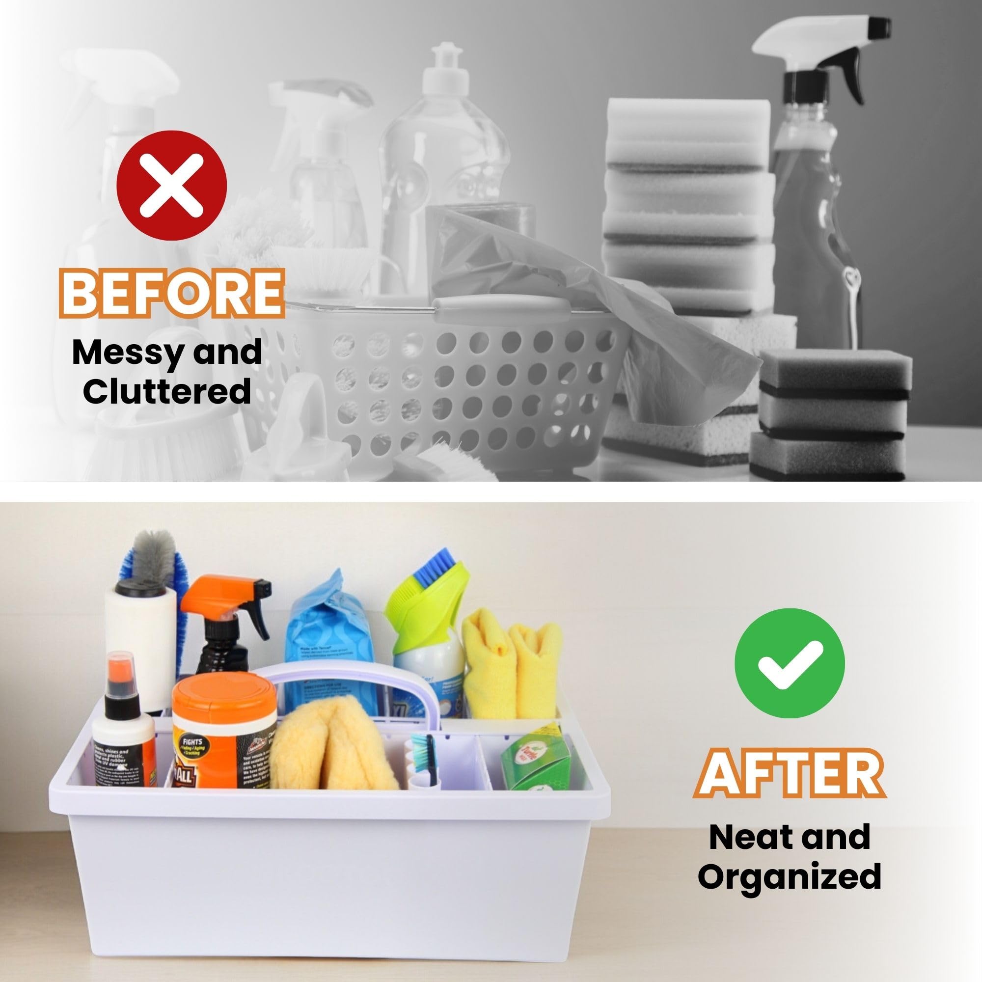 Customizable Storage Organizer Box with Adjustable Dividers - Perfect for School Supplies, Pet Accessories, Craft Organization & Cleaning Tools - Ideal for Home, Office & Dorm Use