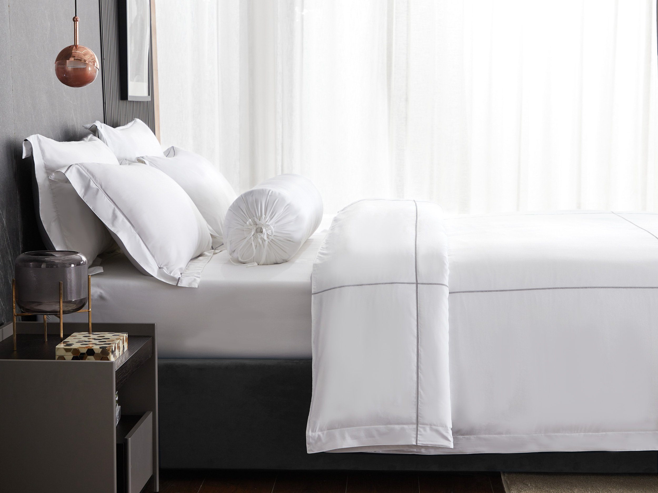 Premium Hotelier Prestigio™ Alvar Grey Fitted Sheet Set - Ultra Soft Luxury Bedding for Hotels, Airbnb & Home Use