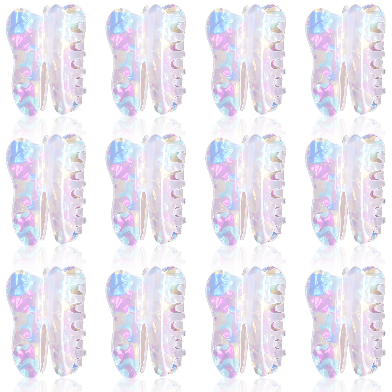 Bulk Dental Claw Clips for Hair - Cute Tooth-Shaped Hair Clips for Women & Girls with Thin Hair - Perfect Hygienist & Dental Assistant Gifts (Set of 12) - Great for Work, School, and Everyday Styling