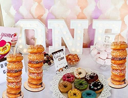 3-Piece Wooden Donut Stand & Bagel Holder for Parties - Elegant Dessert Display Tower for Wedding, Birthday, Baby Shower & Buffet Table Decor