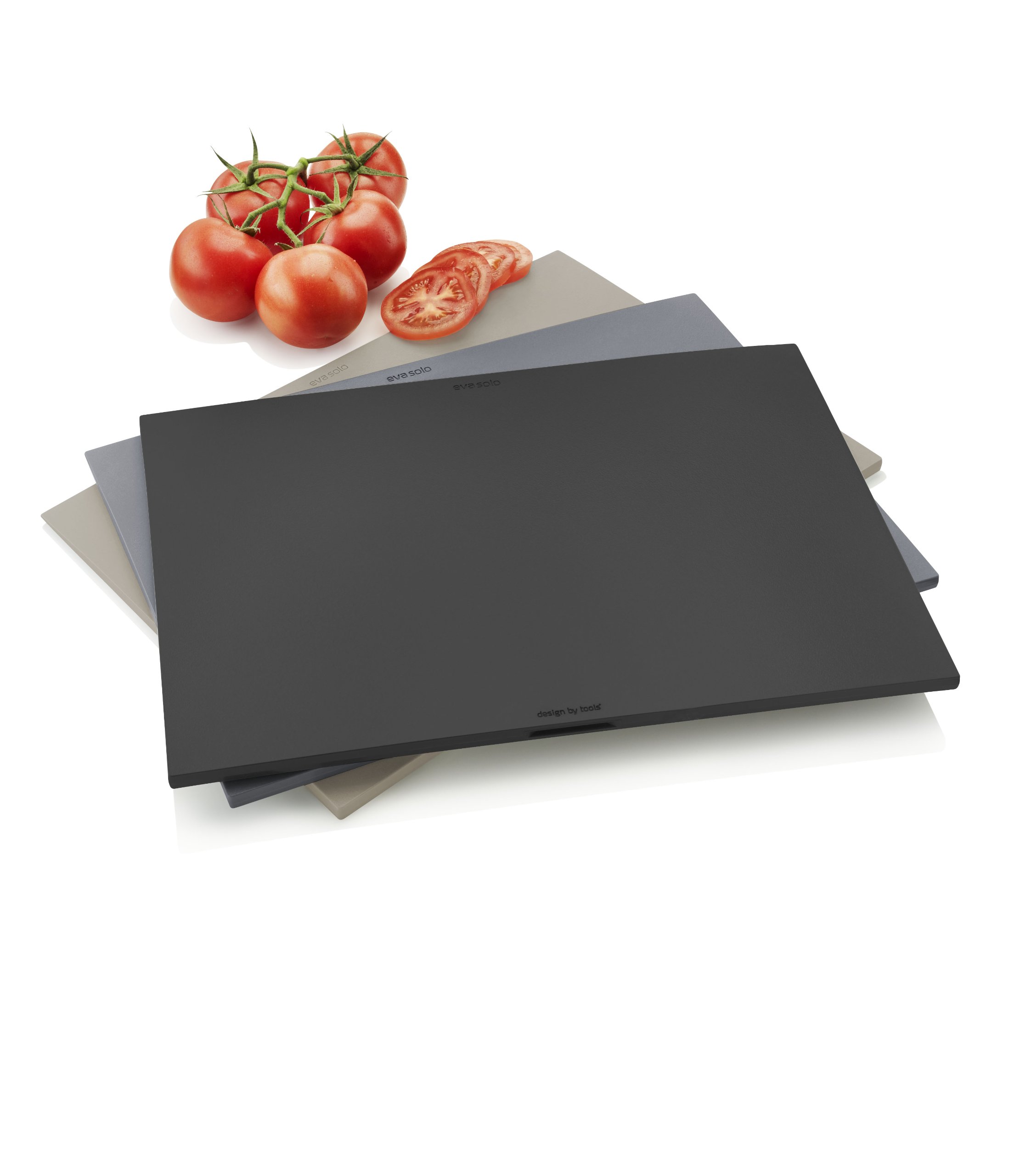 Premium Eva Solo Chopping Boards with Holder - Set of 3 Gray Tone Cutting Boards for Kitchen, Meat & Vegetables | Dishwasher Safe & Knife-Friendly | Perfect for Home Chefs & Food Prep