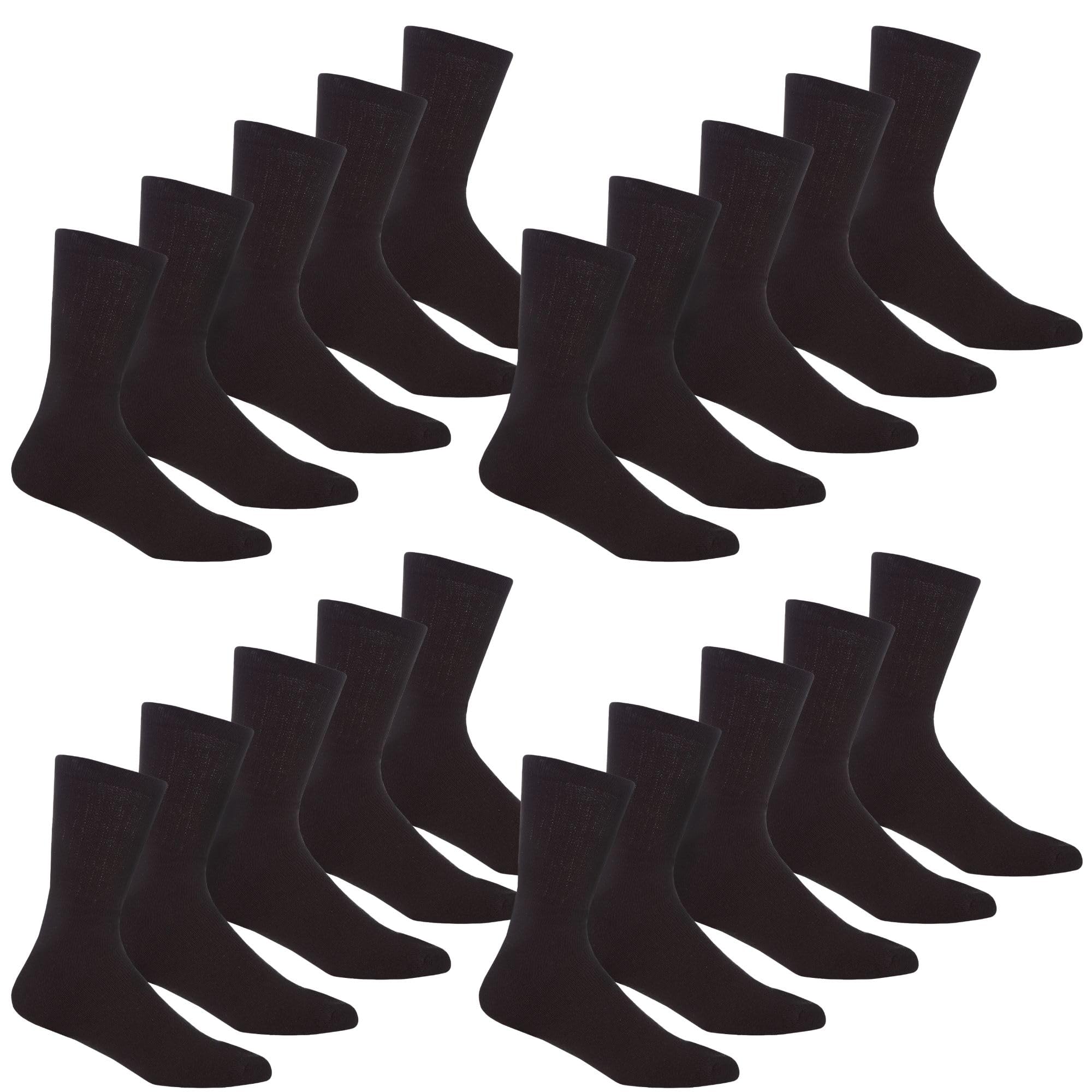 10/20 Pairs Men's Athletic Socks - Breathable Cotton Rich Cushioned Sports Socks for Shoe Size 6-11 | Perfect for Running, Gym Workouts & Everyday Comfort