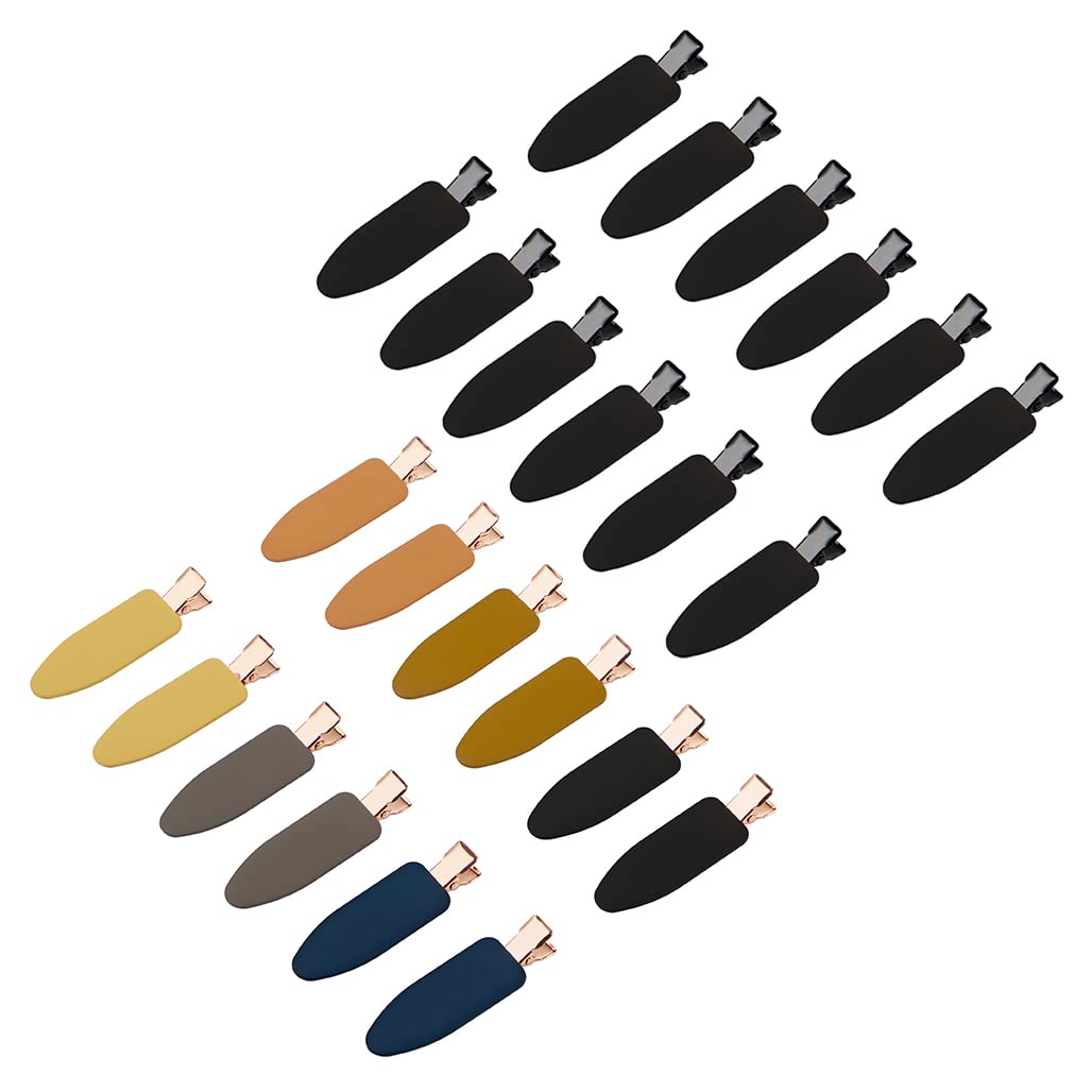 Minihope 24 Pcs Hair Clips for Women & Girls - No Dent Soft Hair Barrettes, Includes Harry Josh Style Clips (Morandi & Black) - Perfect for School, Work, Parties & Everyday Hairstyling