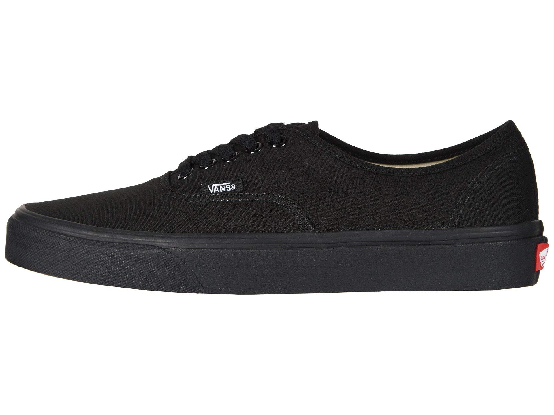 Vans Authentic Unisex Sneakers for Men & Women - Classic Black Canvas Low-Top Shoes for Casual Wear, Skateboarding & Street Style