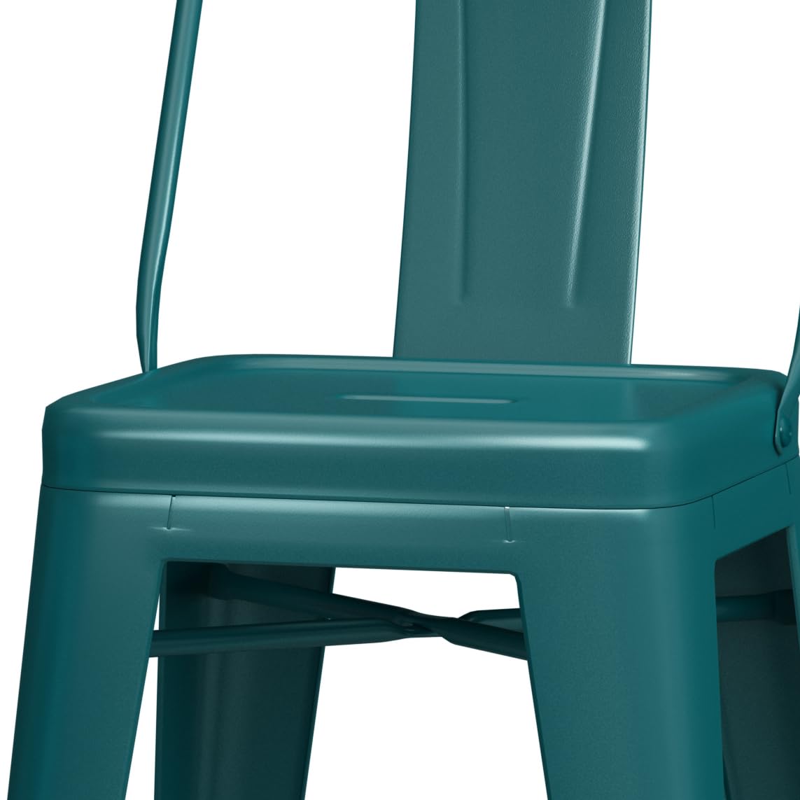 SIMPLIHOME Rayne 24 Inch Counter Height Stool - Set of 4, Teal Blue Metal Bar Stools with Square Seat for Kitchen Island, Breakfast Nook & Dining Room - Modern Home Decor & Comfortable Seating