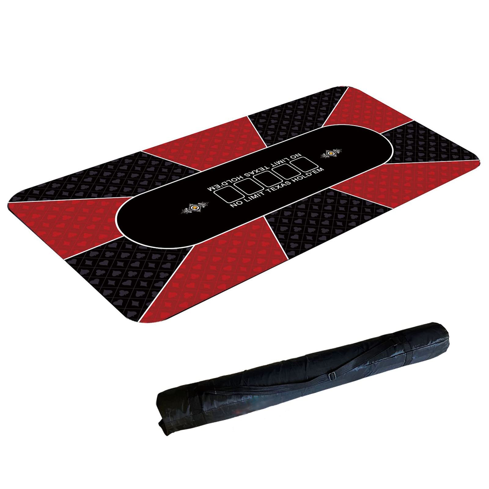 Premium Poker Table Felt Cover - Foldable, Anti-Slip Rubber Backing for Card Games | Portable Tabletop Layout for Texas Hold'em, Blackjack & Casino Night Parties | Ideal for Home Game Rooms, Poker Tournaments & Casino Themed Events