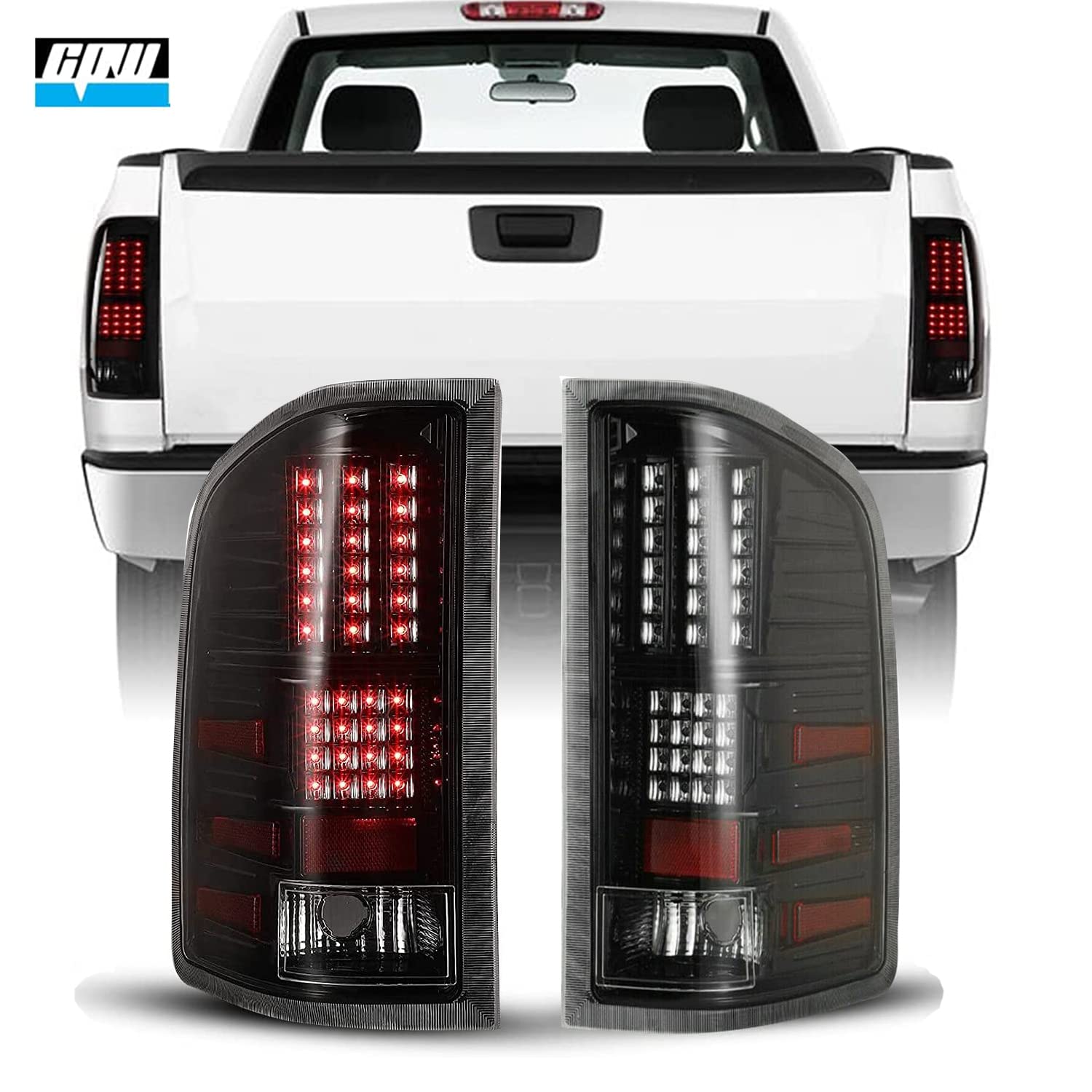 CPW LED Tail Lights for Chevrolet Silverado 1500/2500/3500 (2007-2014) - Clear Lens Replacement - Enhanced Visibility & Style for Night Driving & Off-Road Adventures