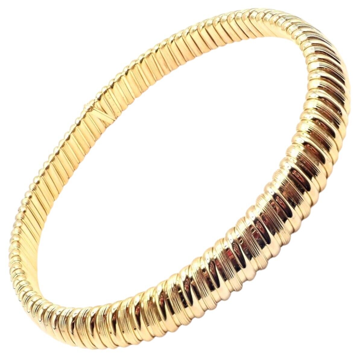 Authentic Bvlgari Bulgari Tubogas 18k Yellow Gold Choker Necklace - Luxury Italian Jewelry for Women, Perfect for Parties & Special Occasions