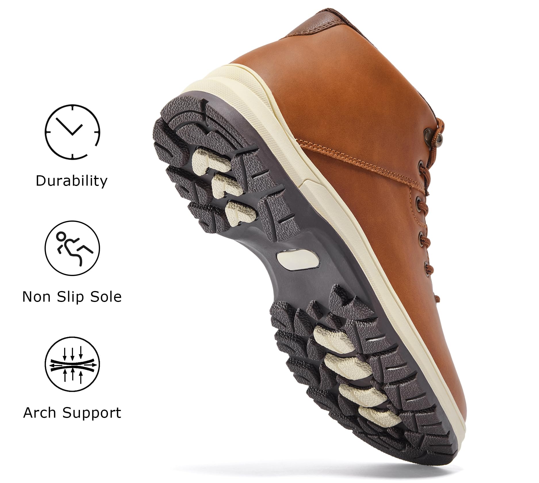 Men's Lightweight Waterproof Hiking Boots - Mid Ankle Trekking Shoes for Outdoor Adventures, Work & Casual Wear - Anti-Slip Sole for Trails, Camping & Daily Use