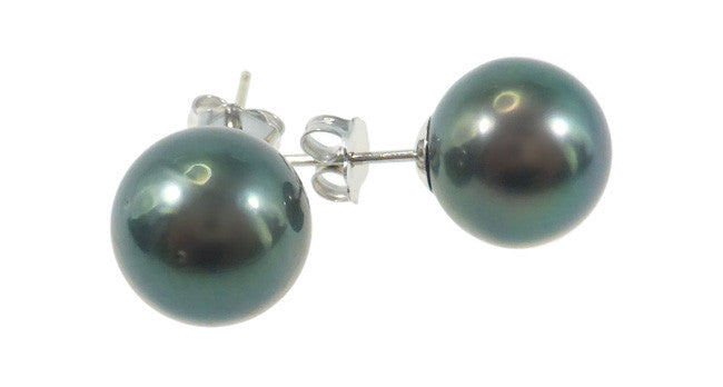 Exquisite Black South Sea Pearl Earrings for Women | 14K Gold Studs | Luxury Gift for Her | Perfect for Weddings, Parties & Special Occasions
