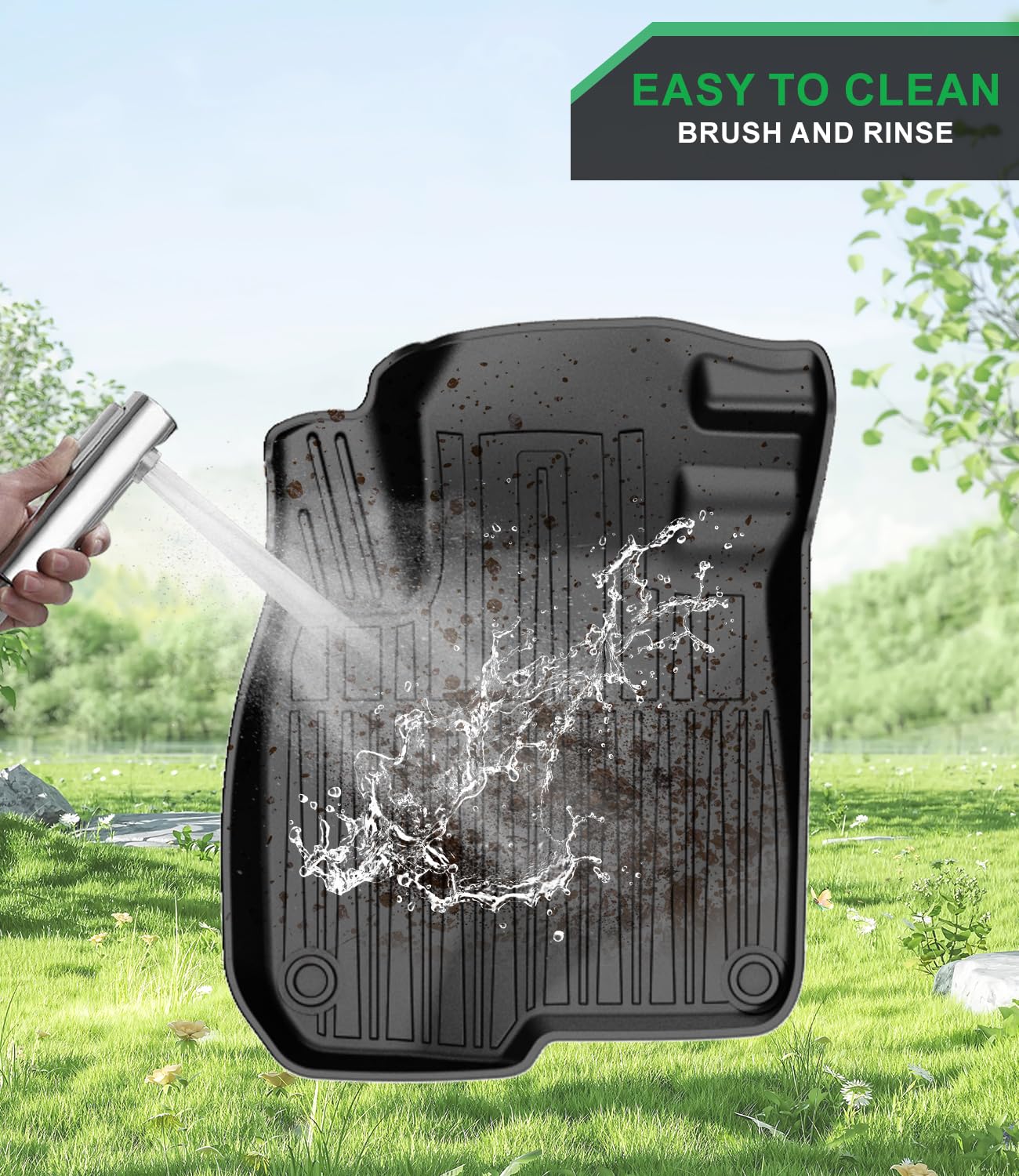 Custom Fit TPE All-Weather Floor Mats for 2017-2022 Honda CR-V & CR-V Hybrid | Odorless Anti-Slip Car Mats | Perfect for Winter Snow, Mud, and Rain Protection | Durable Rubber Liners for Honda CRV Accessories