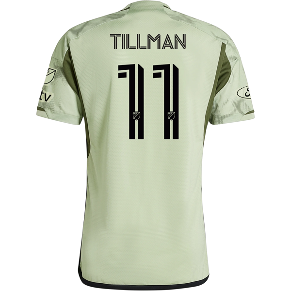 Adidas LAFC Authentic Timothy Tillman Away Soccer Jersey with MLS, Apple TV & Ford Patches 2024-2025 Season - Magic Lime Green | Official MLS Fan Gear for Games & Sports Events