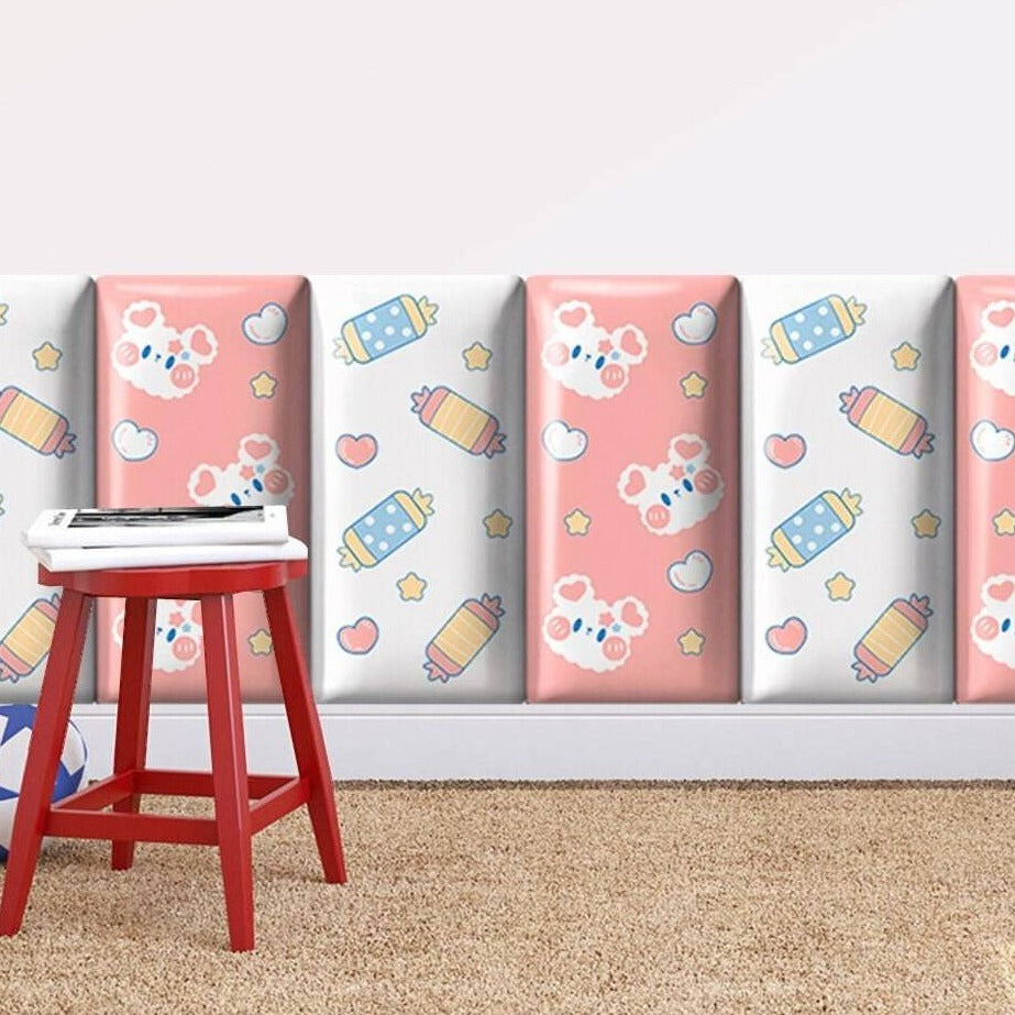 Candy Land Kids Wall Padded Safety Cushions - 6-Pack Soft Foam Corner Protectors for Baby Proofing & Toddler Safety (Nursery, Playroom, Daycare)