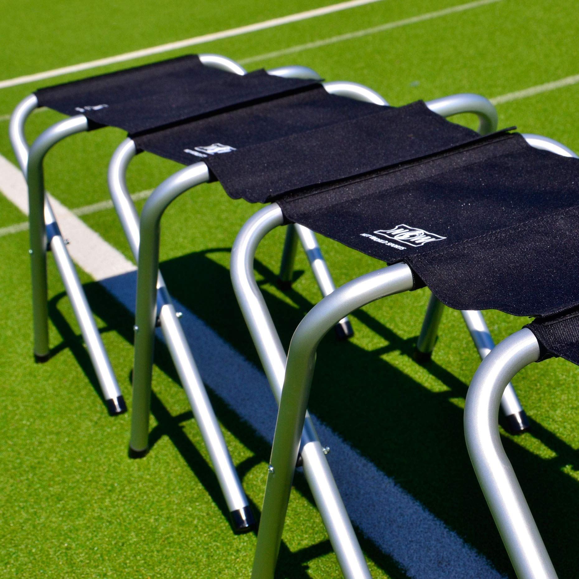 FORZA Portable Aluminum Team Benches - 4, 8 & 12 Seat Folding Benches for Soccer, Sports & Outdoor Events | Lightweight Subs Bench with Carry Bag | Perfect for Coaches, Players & Spectators (8-Seater, Without Shelter)