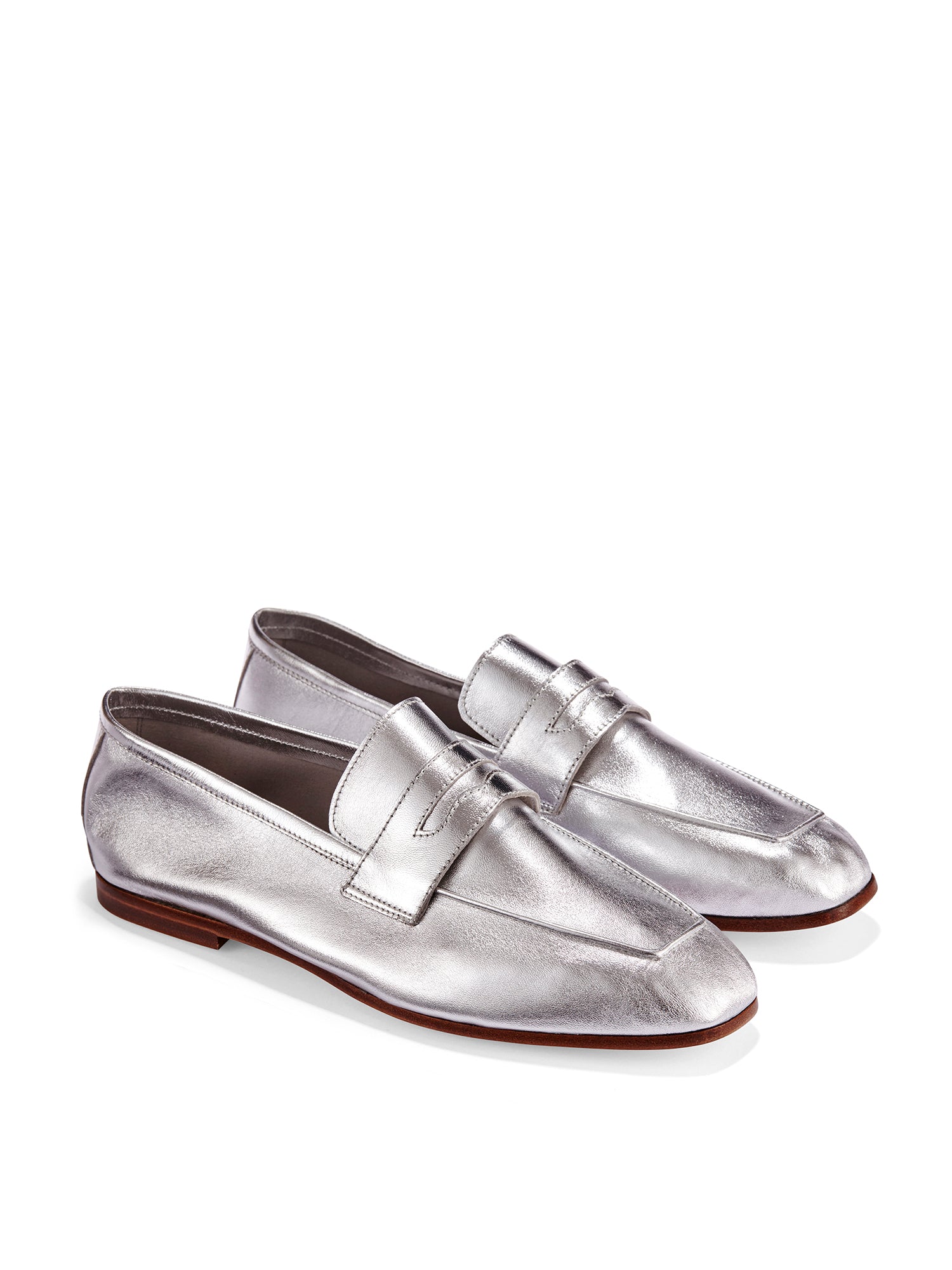 Classic Metallic Leather Loafers for Men - Stylish & Comfortable Slip-On Shoes for Business, Casual & Office Wear