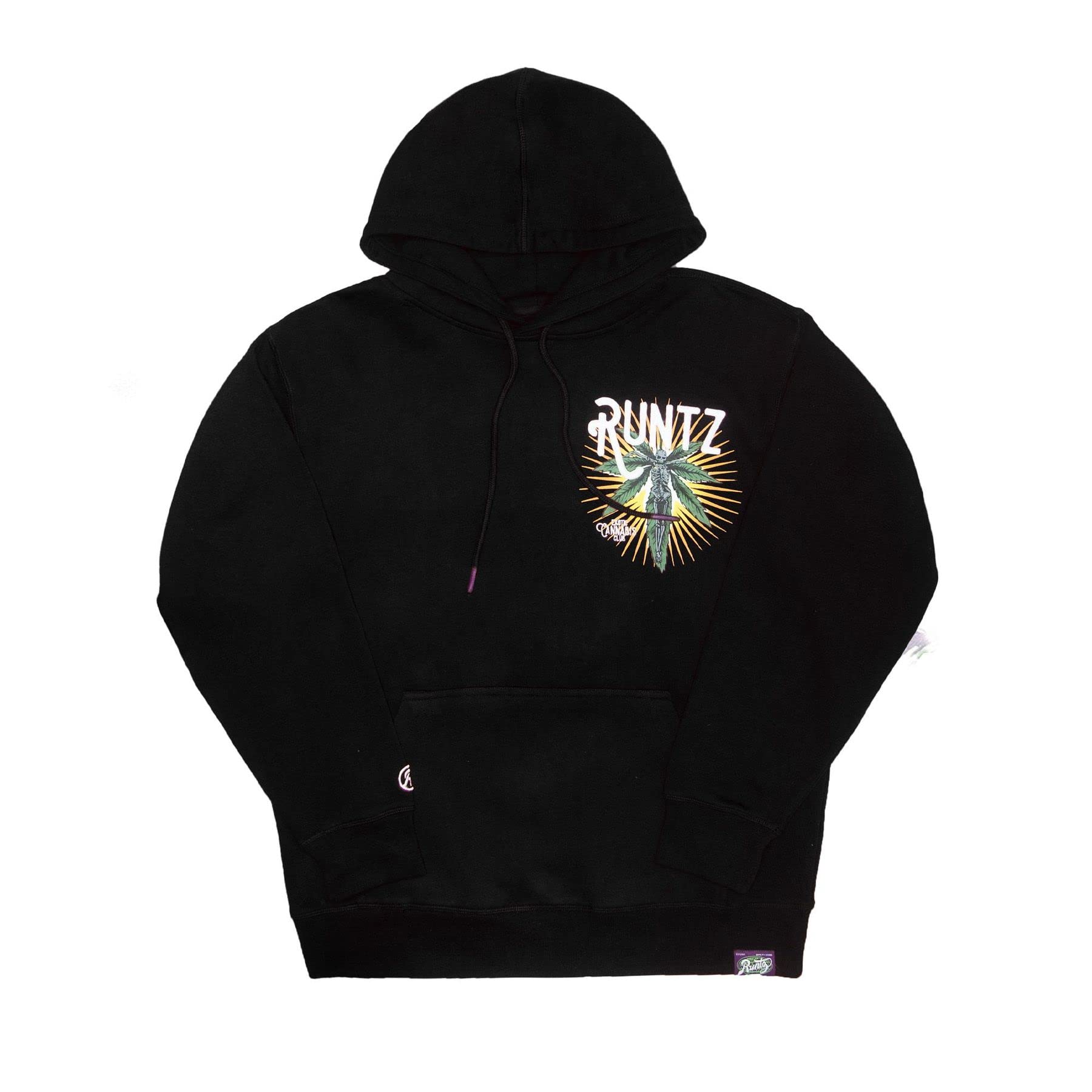 RUNTZ Exotic Cannabis Club Hoodie - Black Unisex Pullover Sweatshirt for Men & Women | Streetwear, Casual Wear, Lounge & Gym Outfit