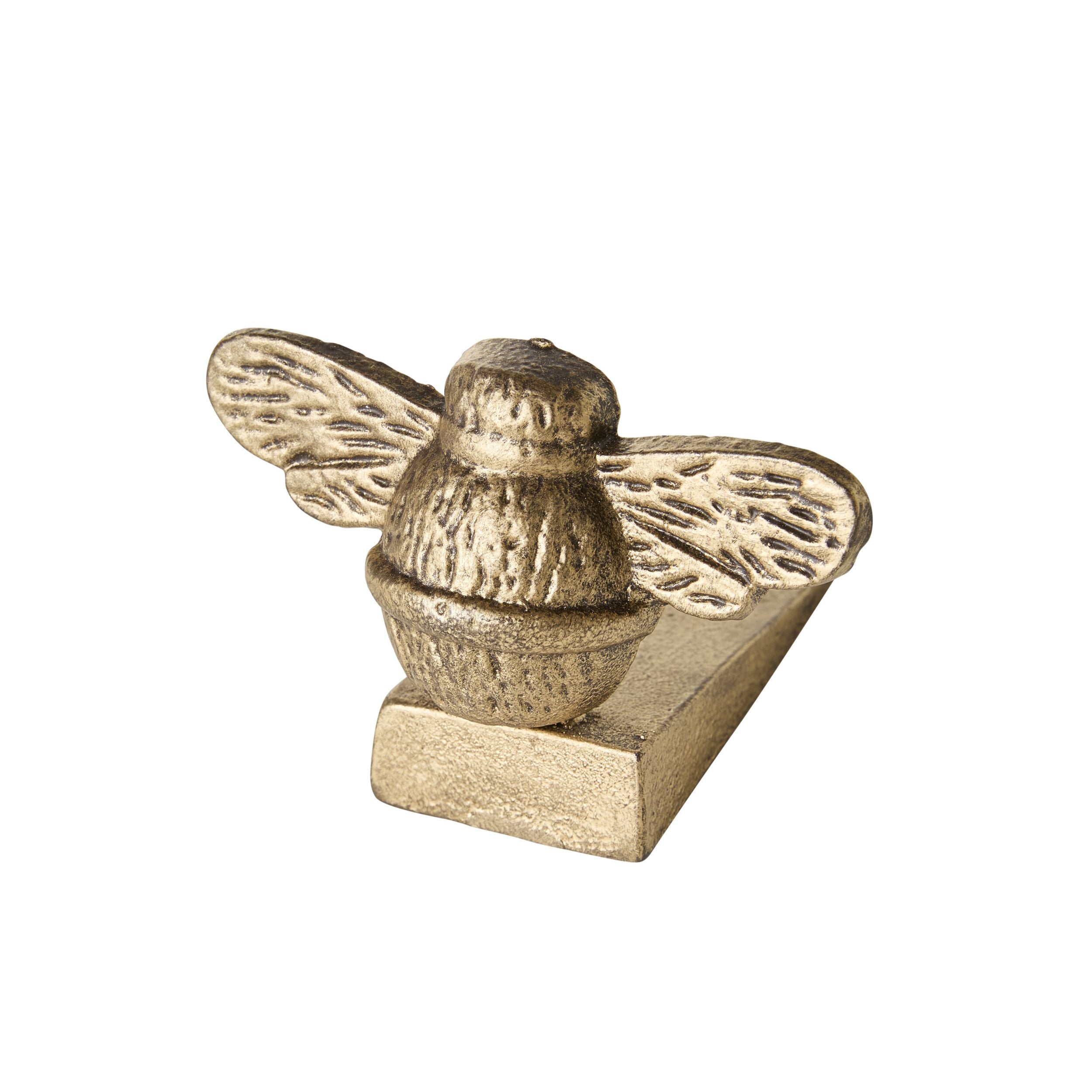 Antique Brass Bee Door Stopper - Heavy Duty Door Wedge for Home & Office - Decorative Door Holder for Bedroom, Living Room, and Kitchen