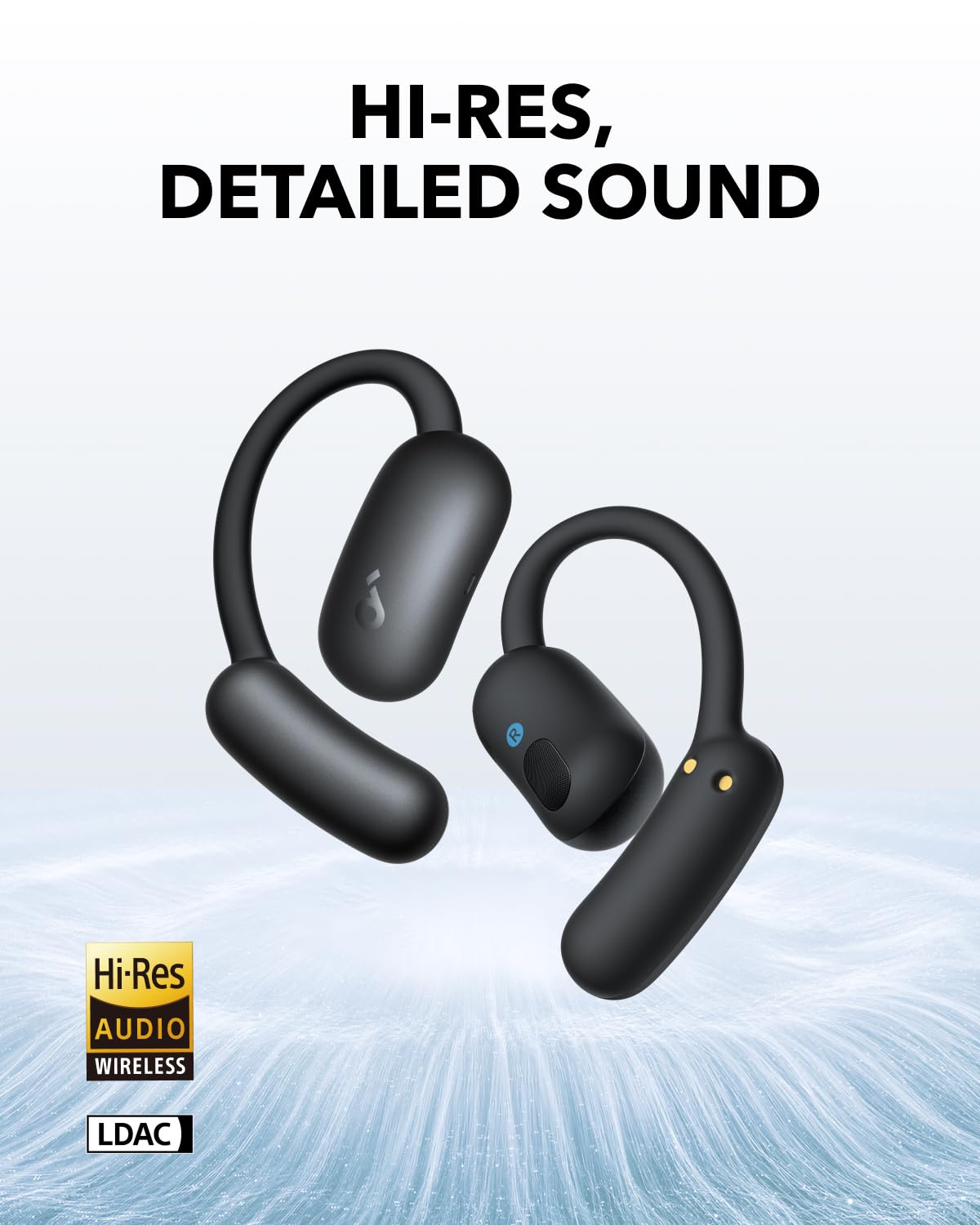 Soundcore AeroFit 2 by Anker - Open-Ear Bluetooth Headphones with Adjustable Ear Hooks, Rich Bass & Hi-Res Audio, 42H Playtime, IP55 Waterproof - Perfect for Running, Gym & Outdoor Activities (Renewed)