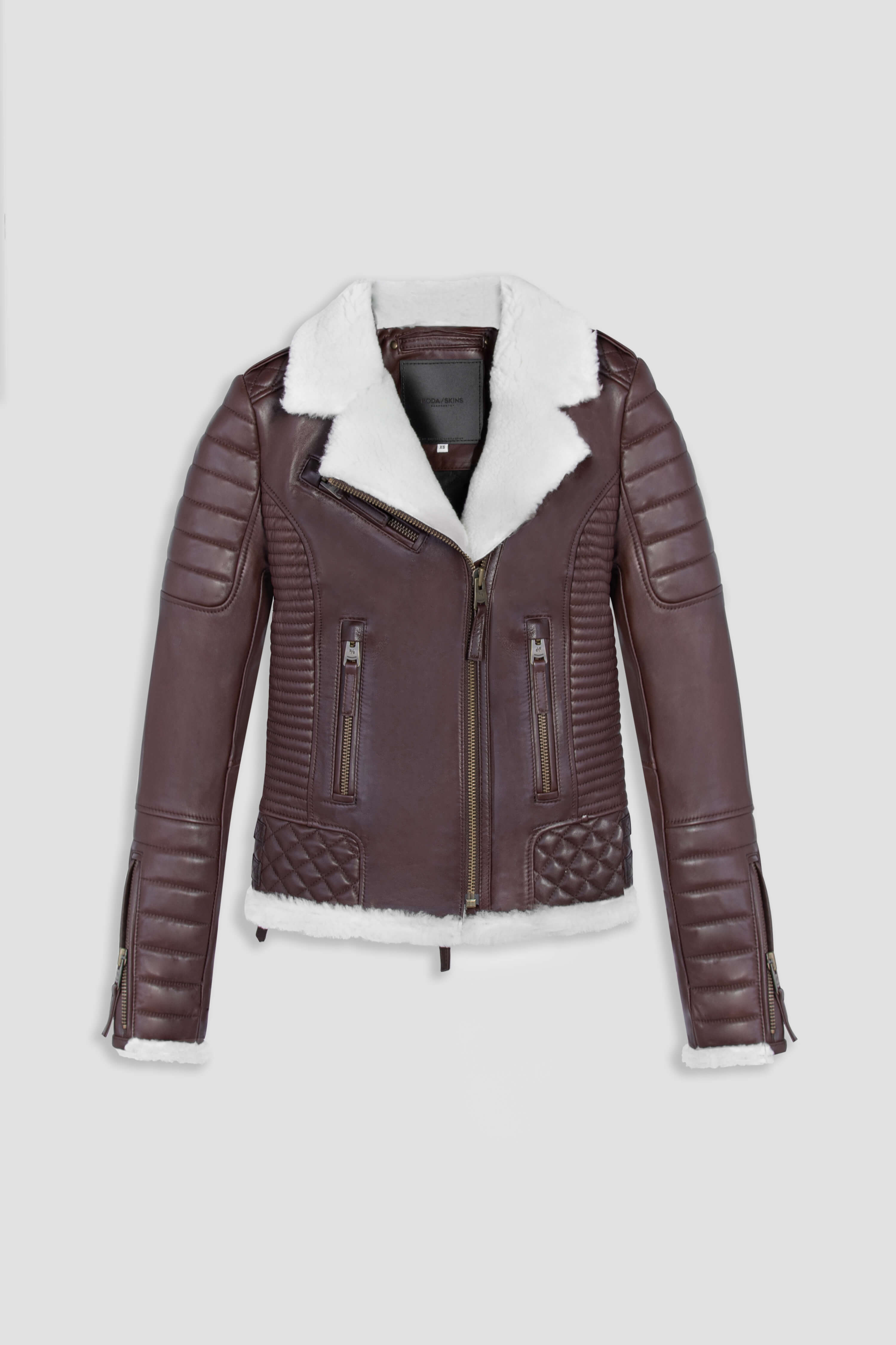 Kay Michaels 3.0 Women's Antique Brown Shearling Jacket - Cozy Winter Outerwear for Casual Outings & Cold Weather Fashion