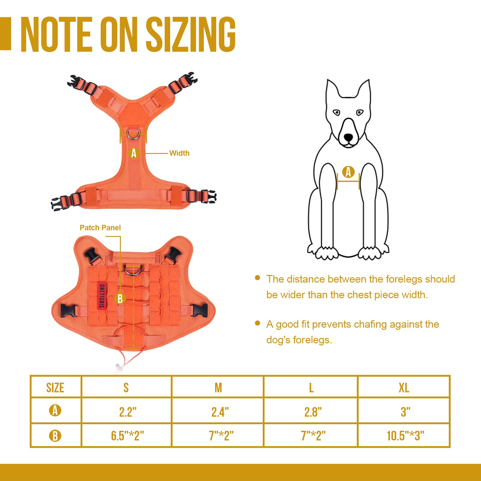 OneTigris Tactical Dog Harness Vest with Handle - Military Grade Adjustable No-Pull Service Vest for Large & Medium Dogs (XL, Orange) | Perfect for Walking, Hiking, Training & Outdoor Adventures