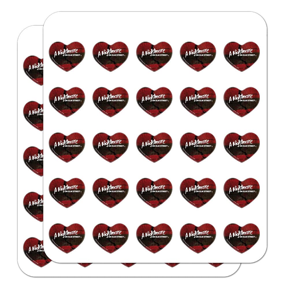 Freddy Krueger Nightmare on Elm Street Heart-Shaped Planner Stickers - Scrapbooking, Bullet Journal, DIY Crafts, Halloween Decorations