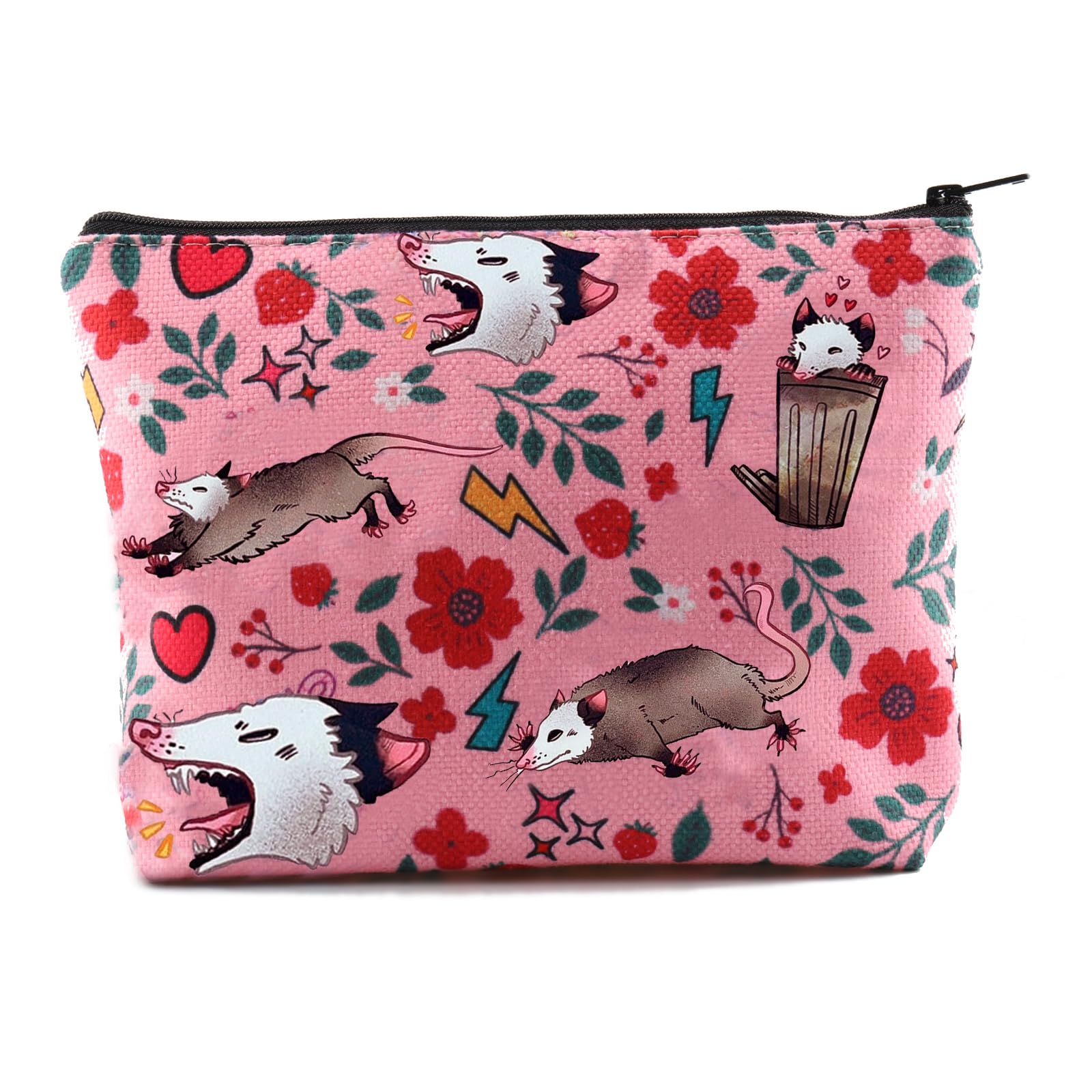 XYANFA Opossum Makeup Bag for Women - Cute Possum Cosmetic Pouch Gift for Opossum Lovers - Perfect for Travel, Gym & Daily Makeup Storage (Opossum Themed Bag)