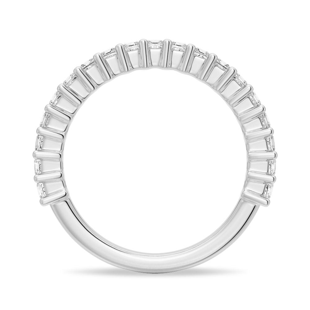 Princess Cut Moissanite Half Eternity Wedding Band Ring for Women - Durable & Sparkling Engagement, Anniversary, or Bridal Jewelry Gift