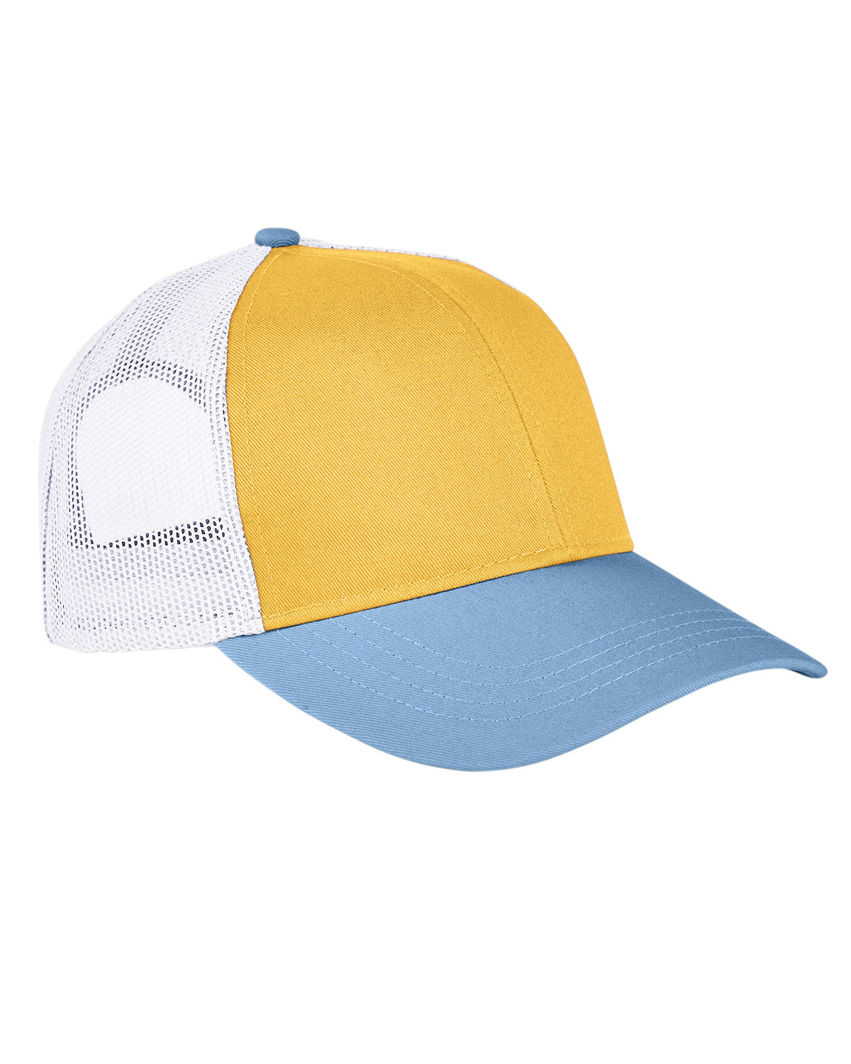 Authentic Pigment AP1919 Tri-Color Trucker Cap - Stylish Adjustable Snapback Hat for Men & Women - Perfect for Outdoor Activities, Sports, and Casual Wear