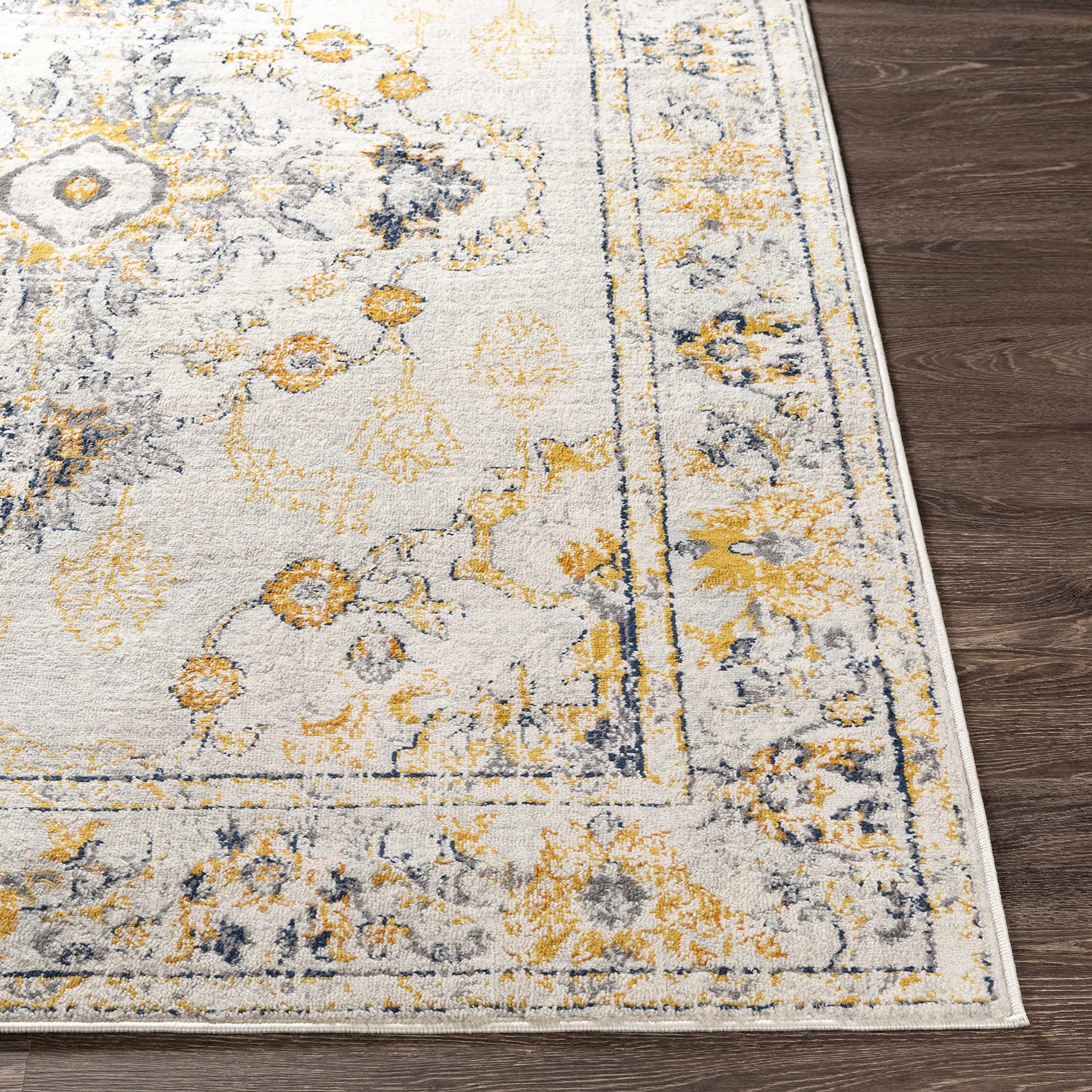 Traditional Hauteloom Mistley Area Rug - Orange, Gray, Beige - 5'3