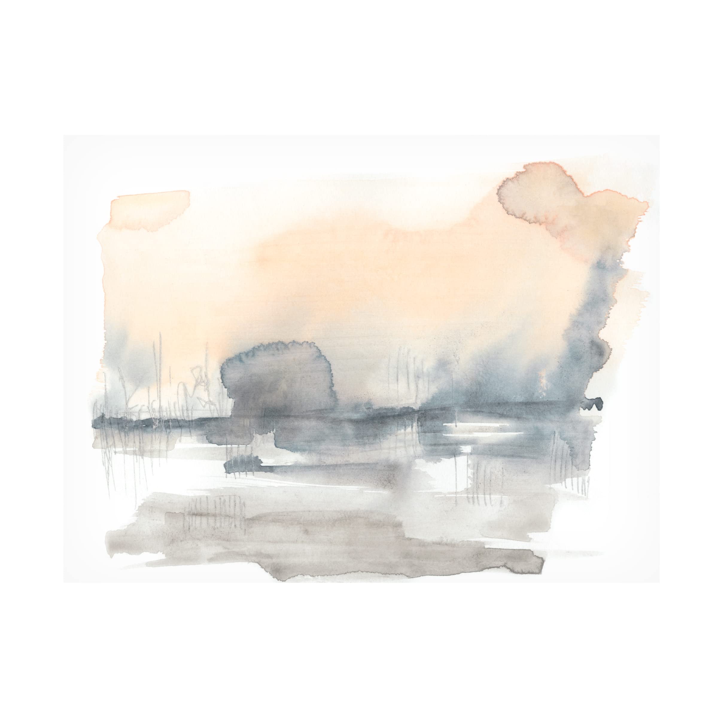 Jennifer Goldberger 'Blush Haze I' Canvas Wall Art Print - Modern Abstract Painting for Living Room, Bedroom & Office Decor