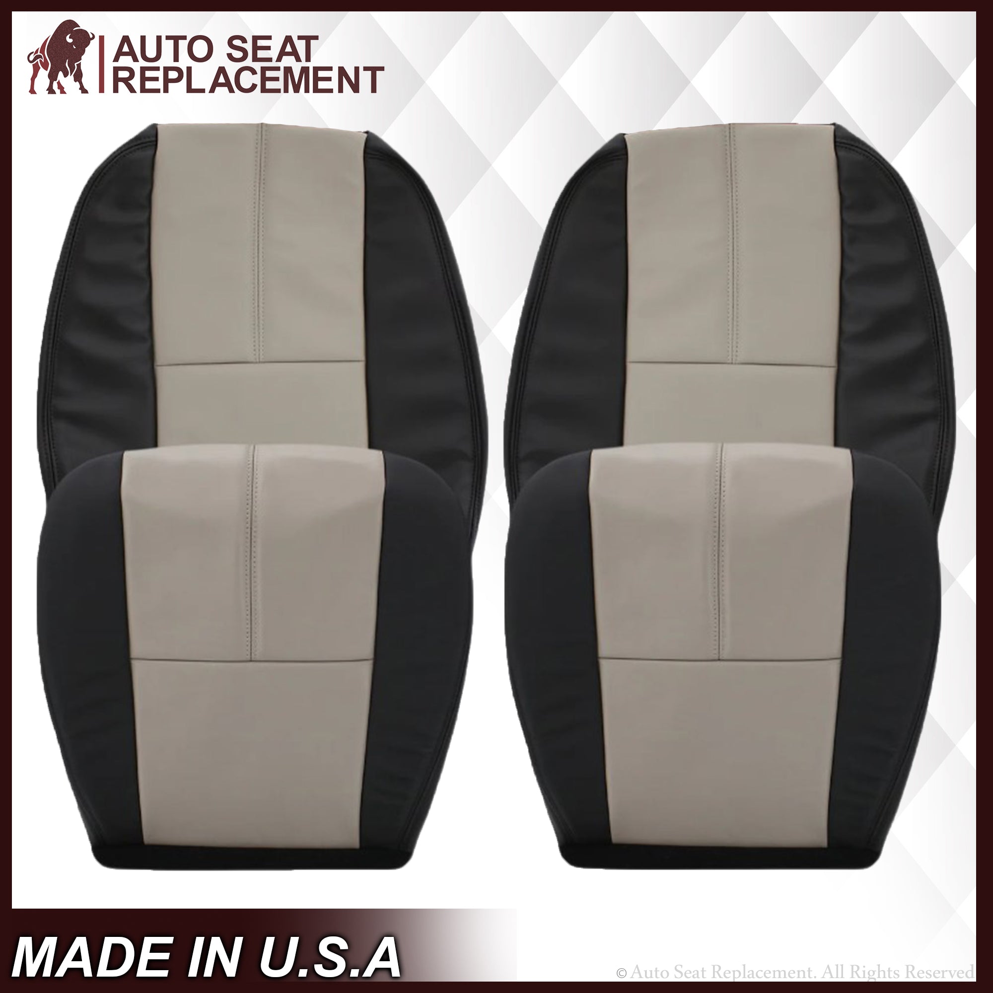 2007-2014 GMC Sierra Custom Fit Seat Covers - Premium 2-Tone Gray & Black Neoprene Protection | Perfect for Truck Owners, Off-Road Adventures & Daily Commutes
