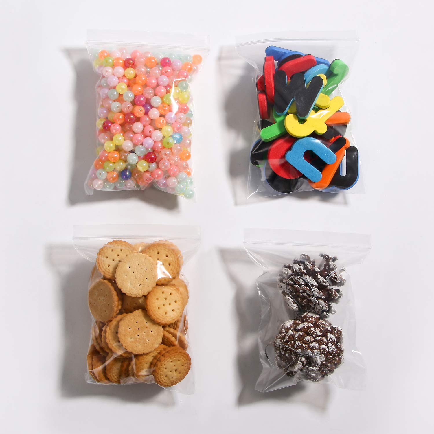200Pcs Small Resealable Plastic Bags 3.5