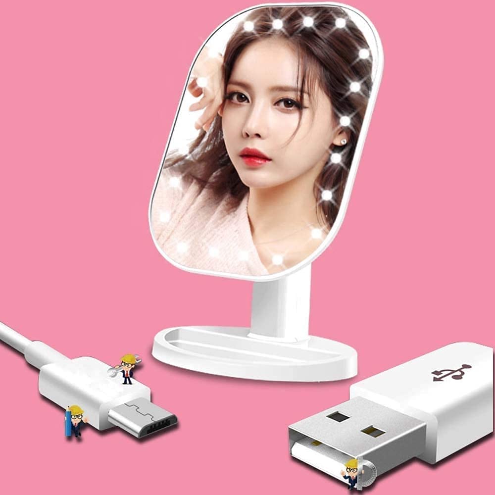 ZBQLKM 10X Magnification LED Makeup Mirror with Touch Screen - 180° Adjustable Rotation, USB Powered Vanity Mirror for Precise Makeup Application (Black) | Perfect for Home Dressing Table, Professional Salon & Travel Beauty Kit