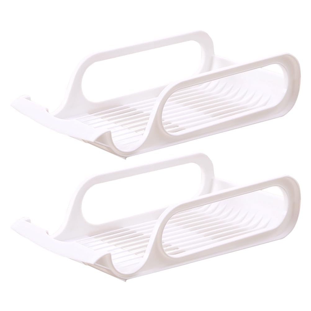 2-Pack Stackable Plastic Can Organizer with Handles - Pantry & Kitchen Storage Solution for Canned Food - Space-Saving Cabinet & Countertop Organizer (White) - Perfect for Home, Restaurant & Office Organization