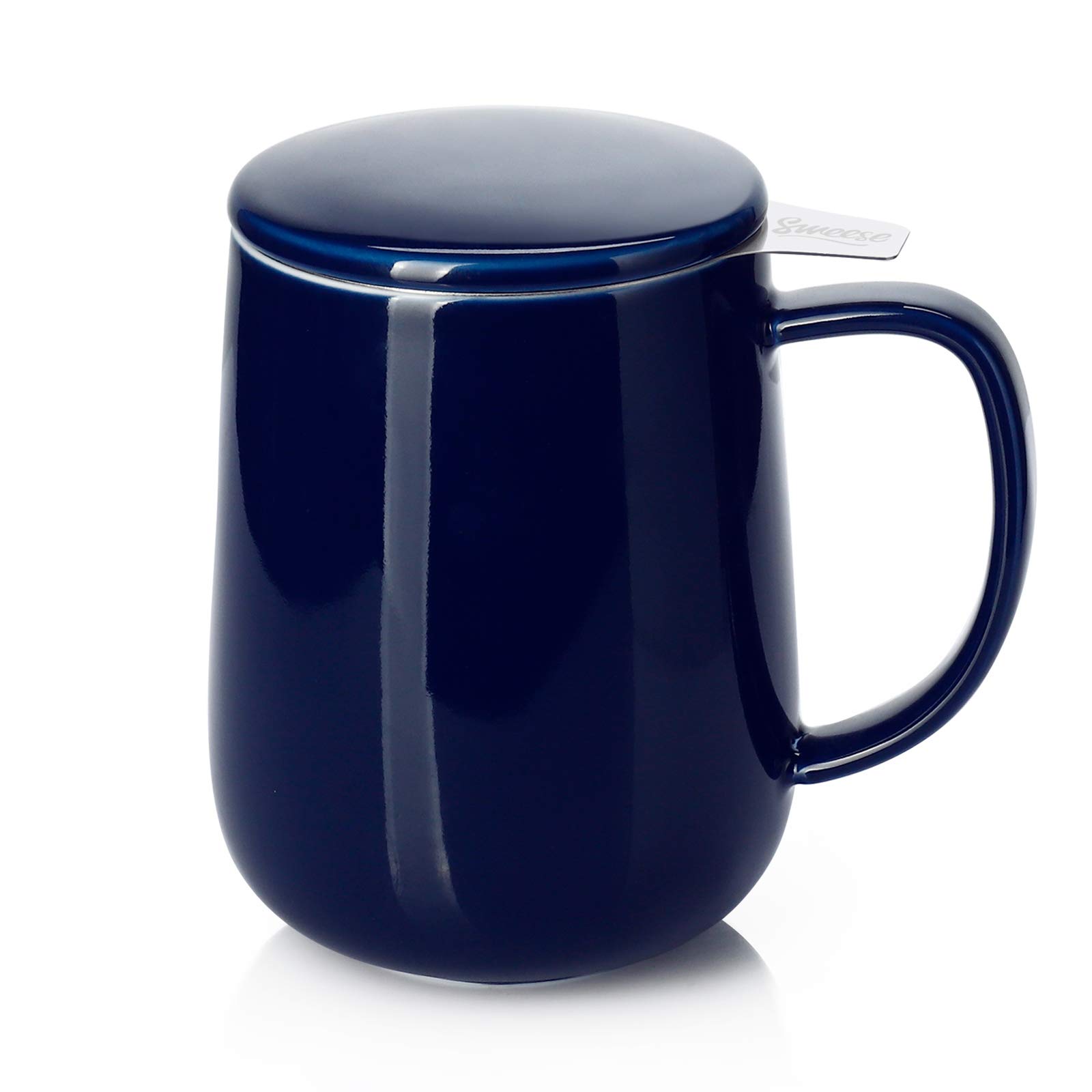 Sweese 20oz Porcelain Tea Cup with Infuser & Lid - Large Loose Leaf Tea Mug, Microwave & Dishwasher Safe, Insulated Modern Design - Perfect for Home, Office, Tea Parties & Relaxation
