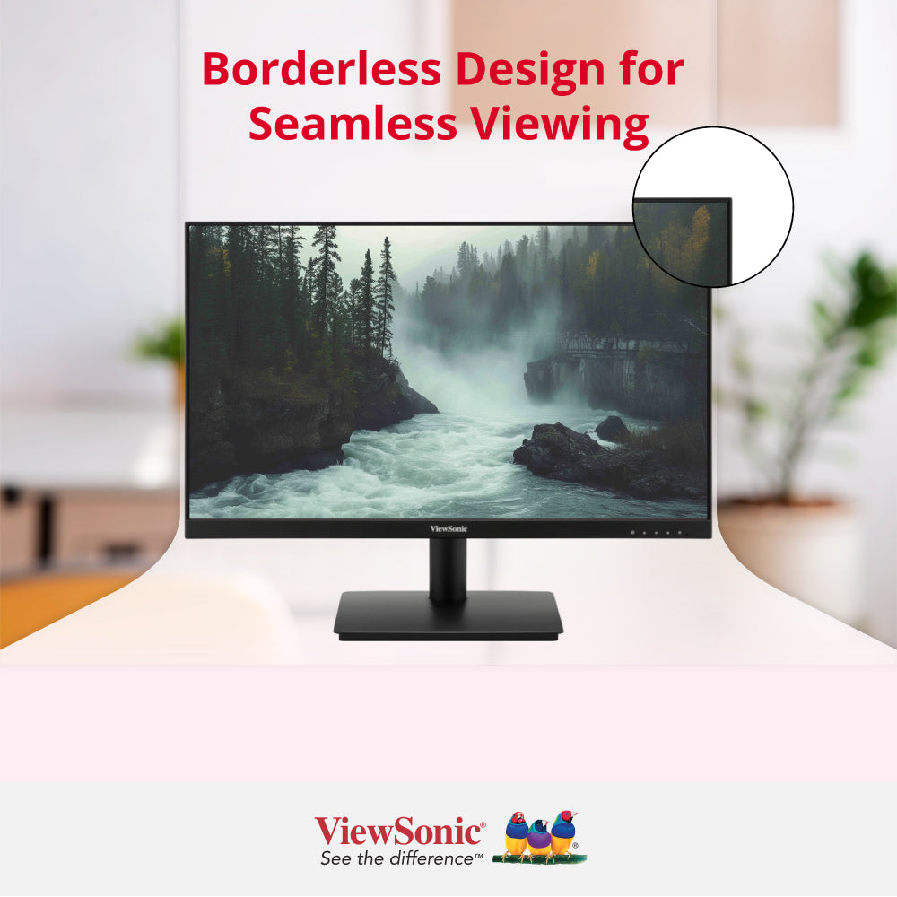 ViewSonic VA240A-H 24 Inch Full HD 1080p Computer Monitor - 100Hz Refresh Rate, 1ms Response Time for Gaming, Office Work & Home Entertainment