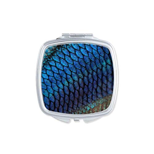 DIYthinker Portable Double-Sided Pocket Makeup Mirror - Compact Fish Blue Mystery Design for Travel, Home & Office Vanity (Enlarged Glass) - Perfect for Makeup, Skincare & Quick Touch-Ups