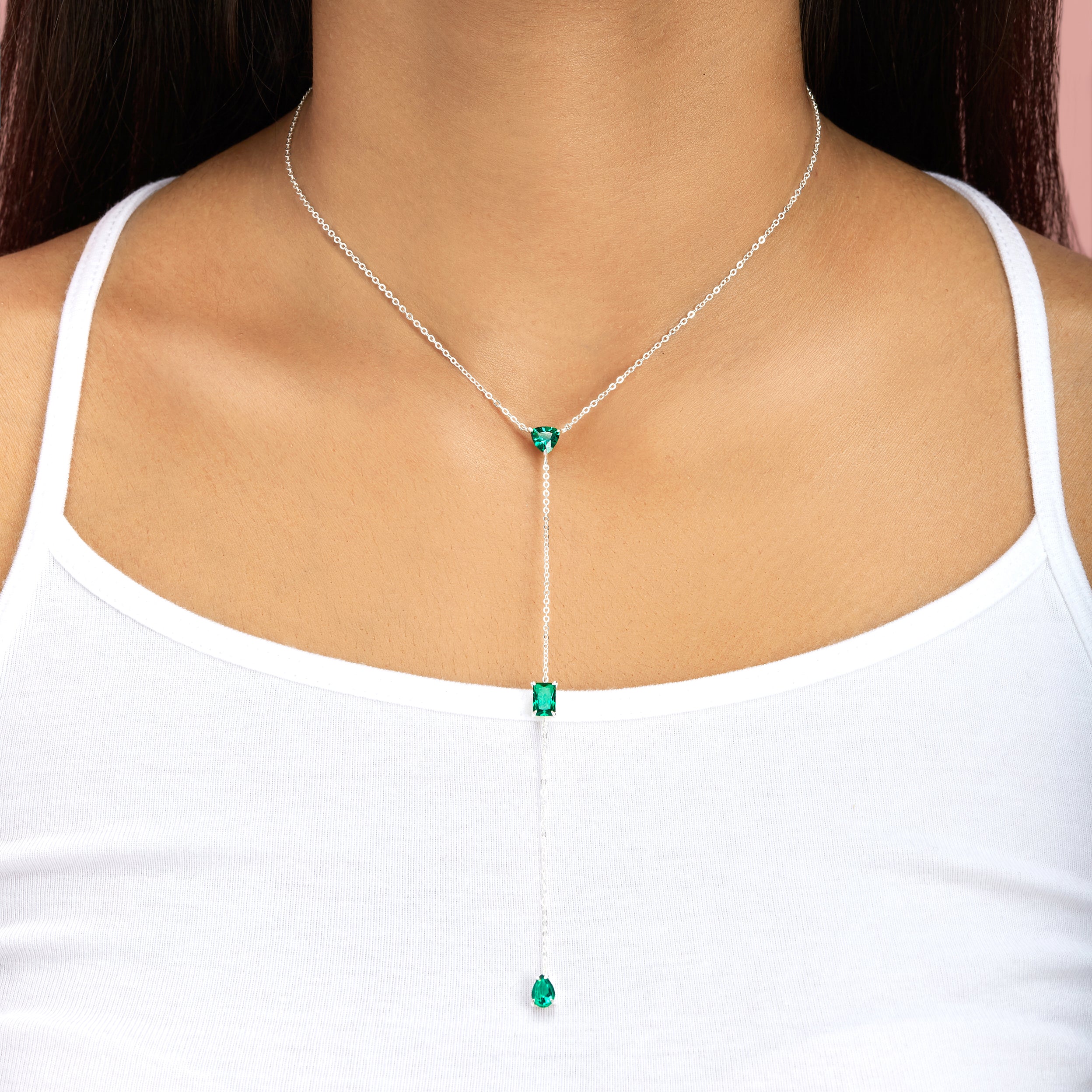 Elixir Necklace with Genuine Emerald Gemstone - Elegant Jewelry for Women, Perfect for Weddings, Parties & Everyday Wear